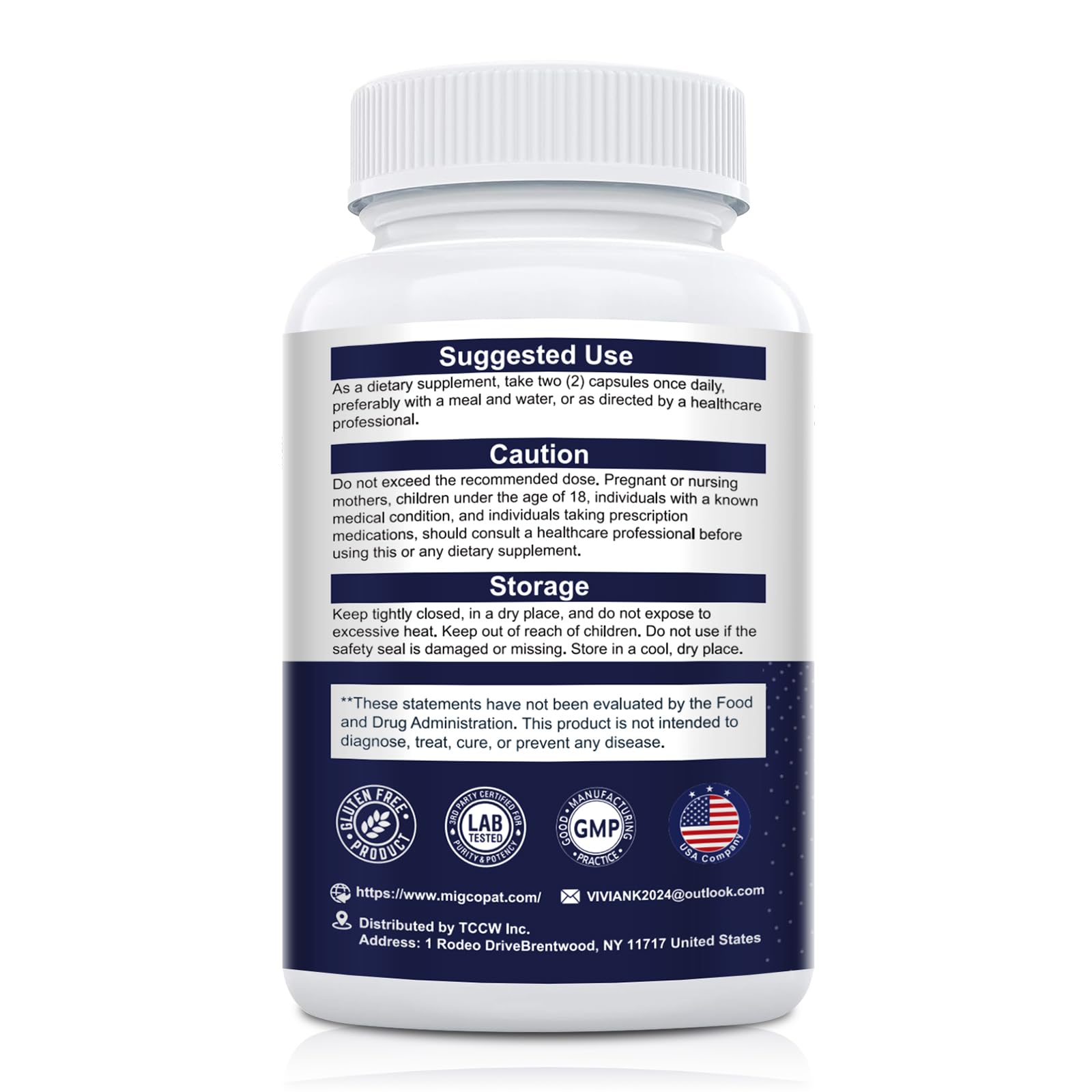Migcopat Probiotic Prebiotic Postbiotic & Digestive Enzymes – 80B CFU, 120 Capsules