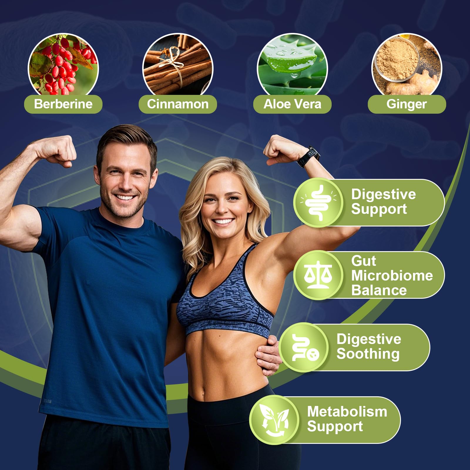Migcopat Probiotic Prebiotic Postbiotic & Digestive Enzymes – 80B CFU, 120 Capsules