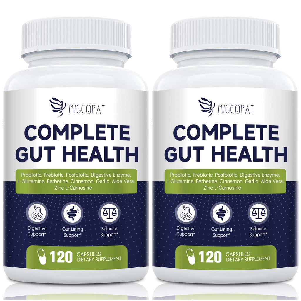 Migcopat Probiotics for Digestive Health – 80B CFU, Prebiotics, Postbiotics & Digestive Enzymes
