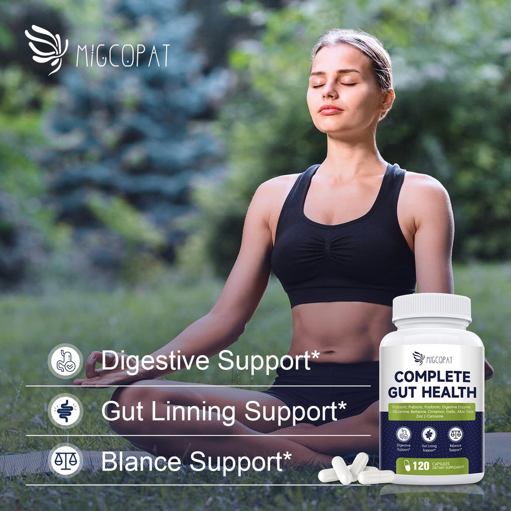 Migcopat Probiotics for Digestive Health – 80B CFU, Prebiotics, Postbiotics & Digestive Enzymes