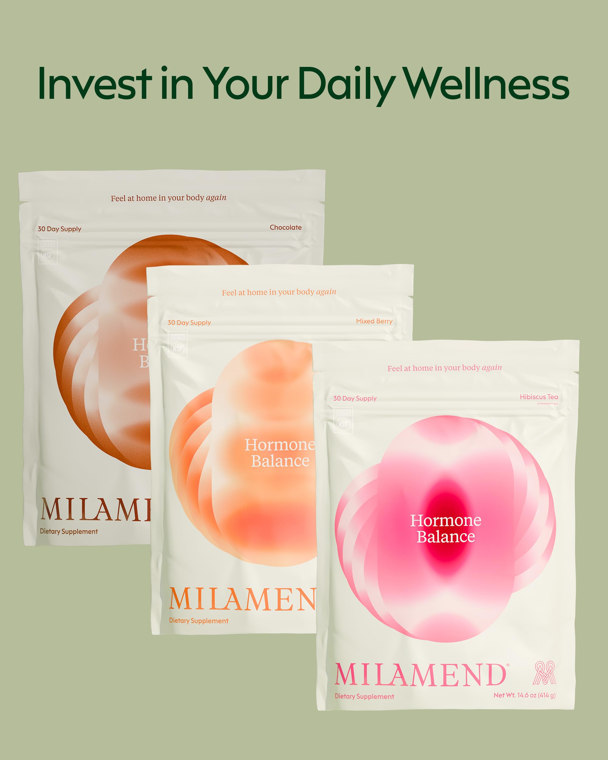 milamend Hormone Balance for Women 40:1 Myo-Inositol D-Chiro Inositol + CoQ10 – Cycle & Fertility Support (30-Day Hibiscus Tea Powder)