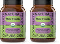 Milk Thistle Capsules 500 mg Silymarin – Pure Organic, Pack of 2 (200 Capsules) | Complete Natural Products