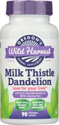Oregon's Wild Harvest Milk Thistle Dandelion – 80% Silymarins (90 Capsules)