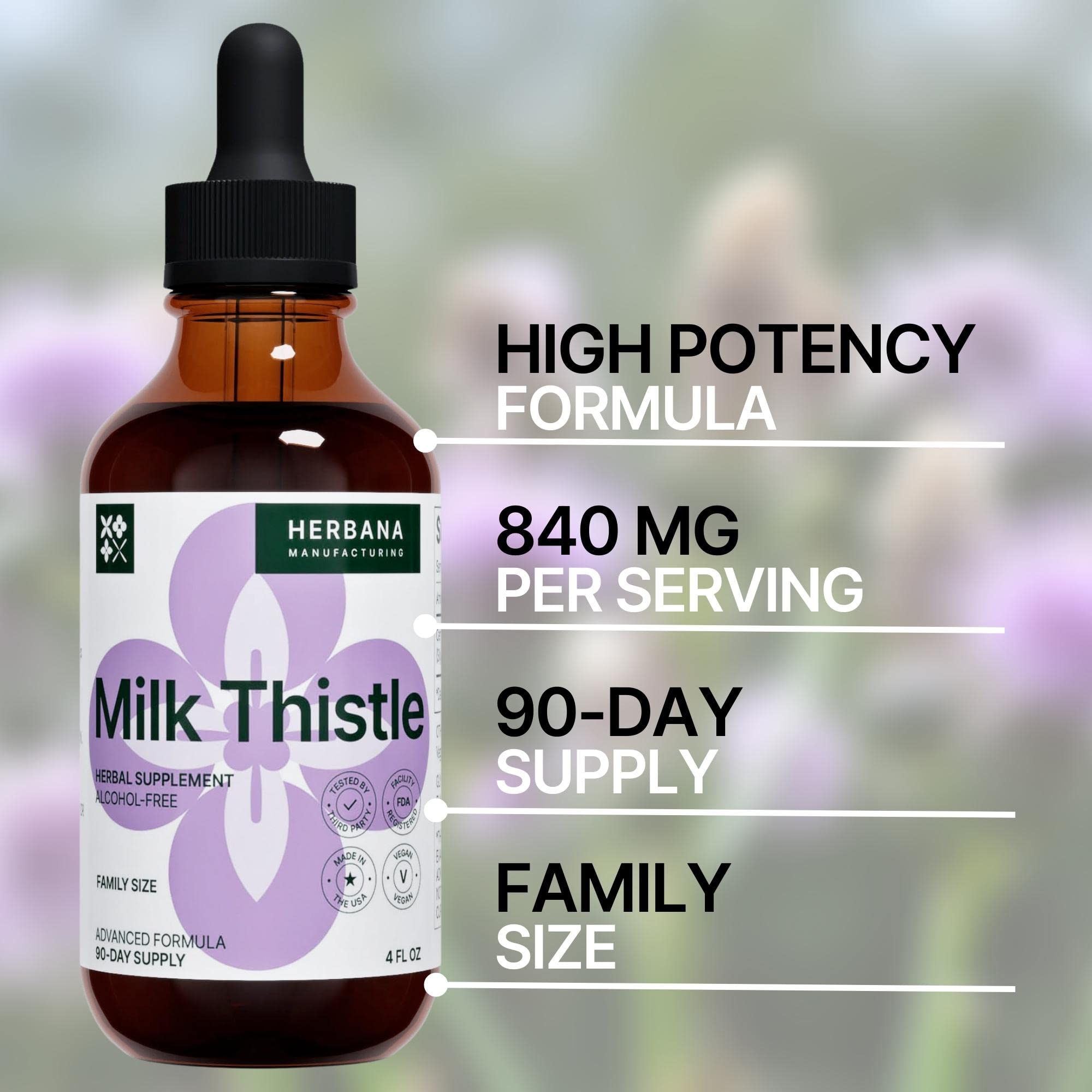Milk Thistle 4 oz Liquid Extract - Liver Support Drops