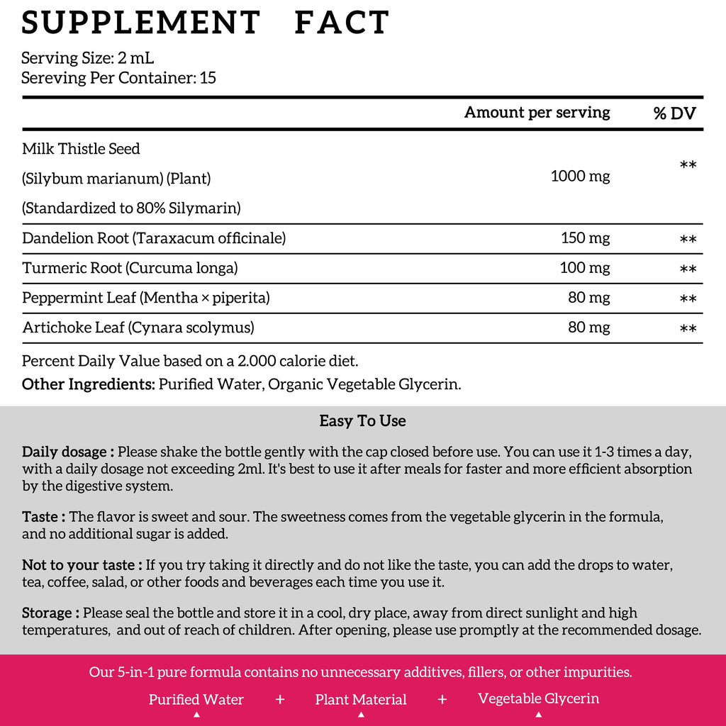 Milk Thistle Liquid Drops 2-Pack 1000mg | Liver Detox & Support