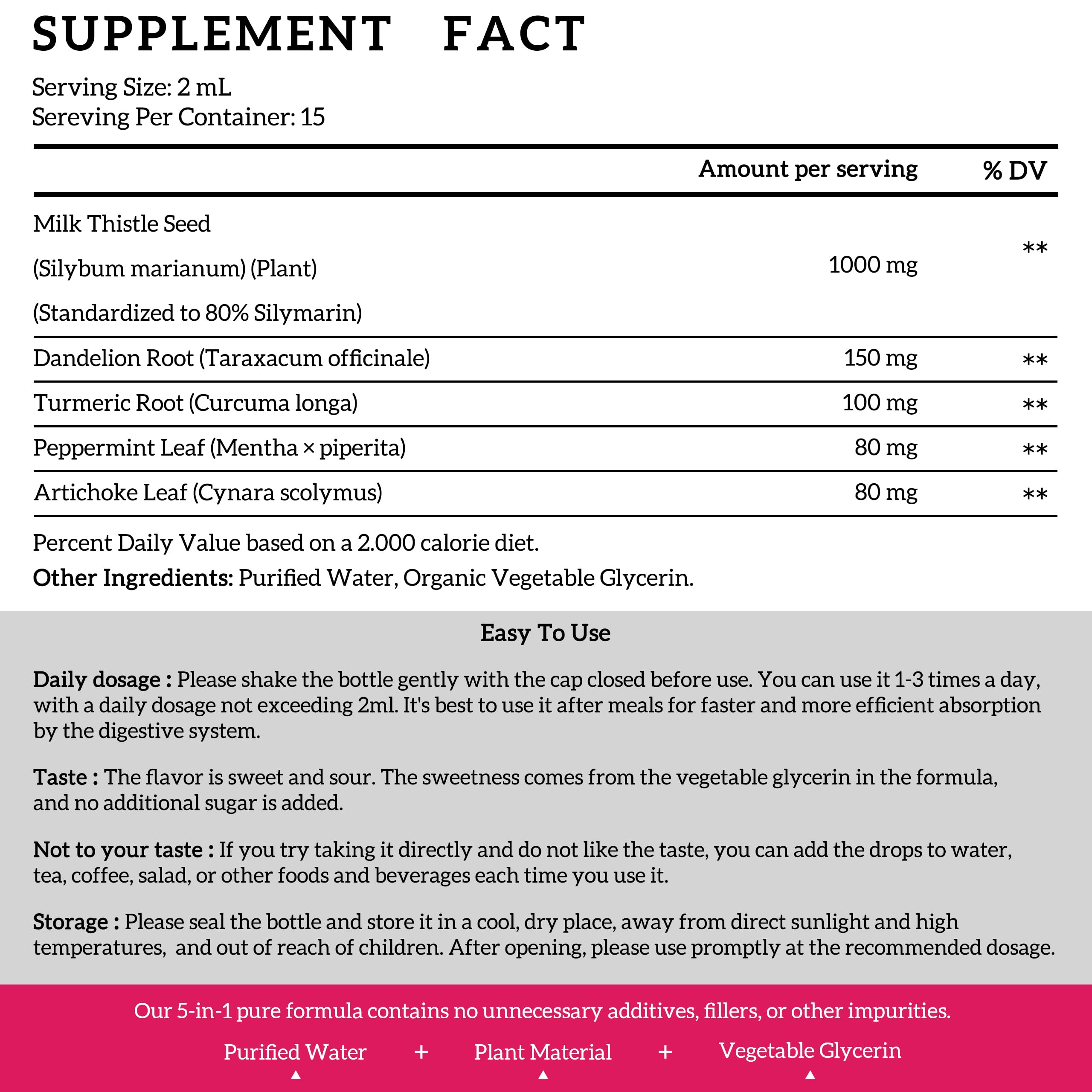 Milk Thistle Liquid Drops 2-Pack 1000mg | Liver Detox & Support
