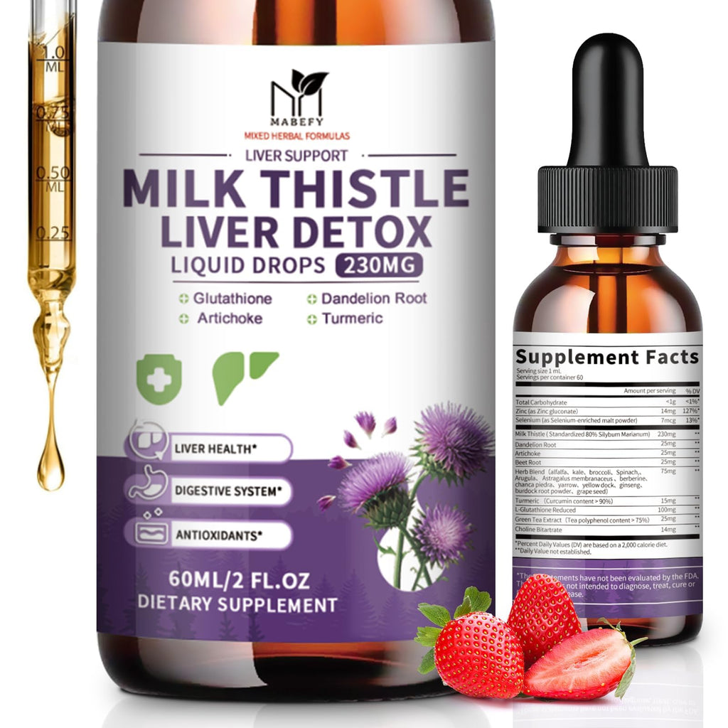 Milk Thistle Liver Support Drops – Detox & Repair | Vegan, Non-GMO, 2 fl oz