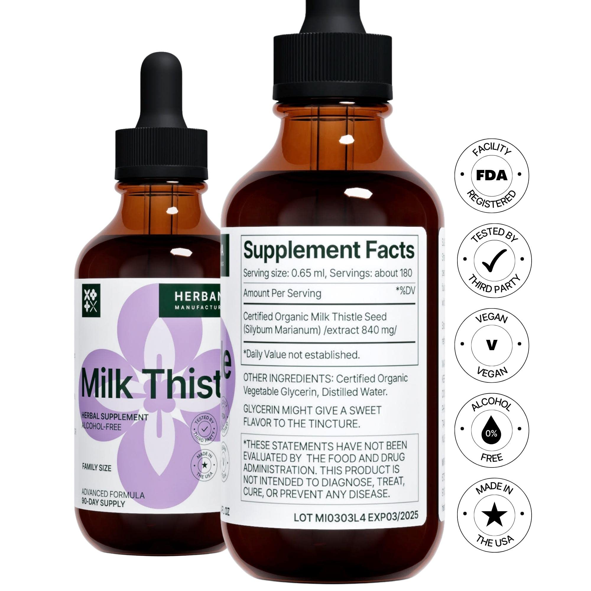 Milk Thistle 4 oz Liquid Extract - Liver Support Drops