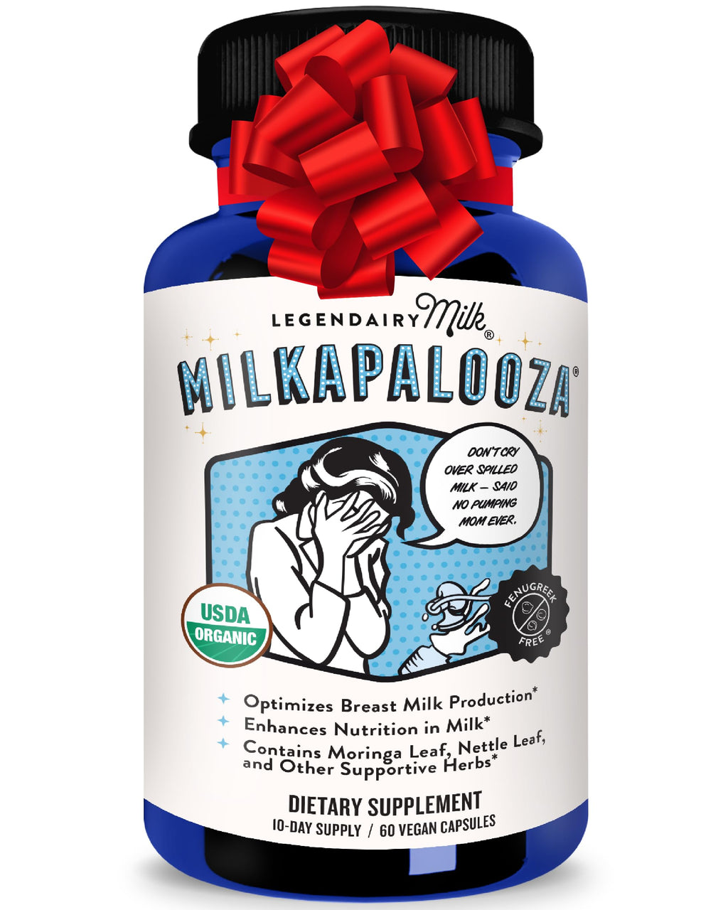 Legendairy Milk Milkapalooza Lactation Supplement – Organic Moringa, Nettle, Shatavari, Fennel • Fenugreek-Free • 60ct • Vegan