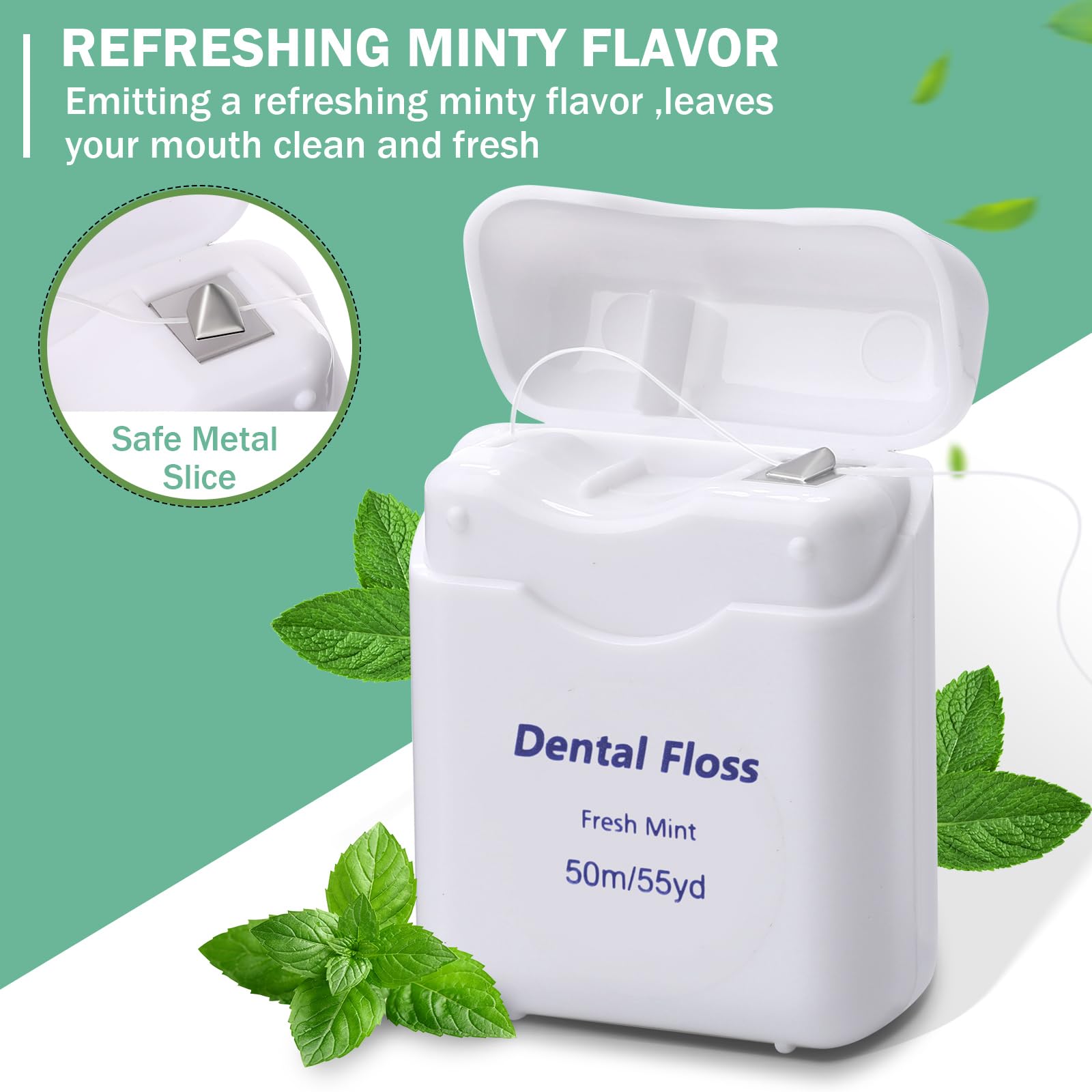 Mimorou 96 Pack Mint Dental Floss – 50m Each, Travel Oral Care for Teeth & Gum Protection