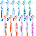 Mimorou 12 Pcs Denture Brush Set - Double-Sided, Soft Bristles, Non-Slip Handle