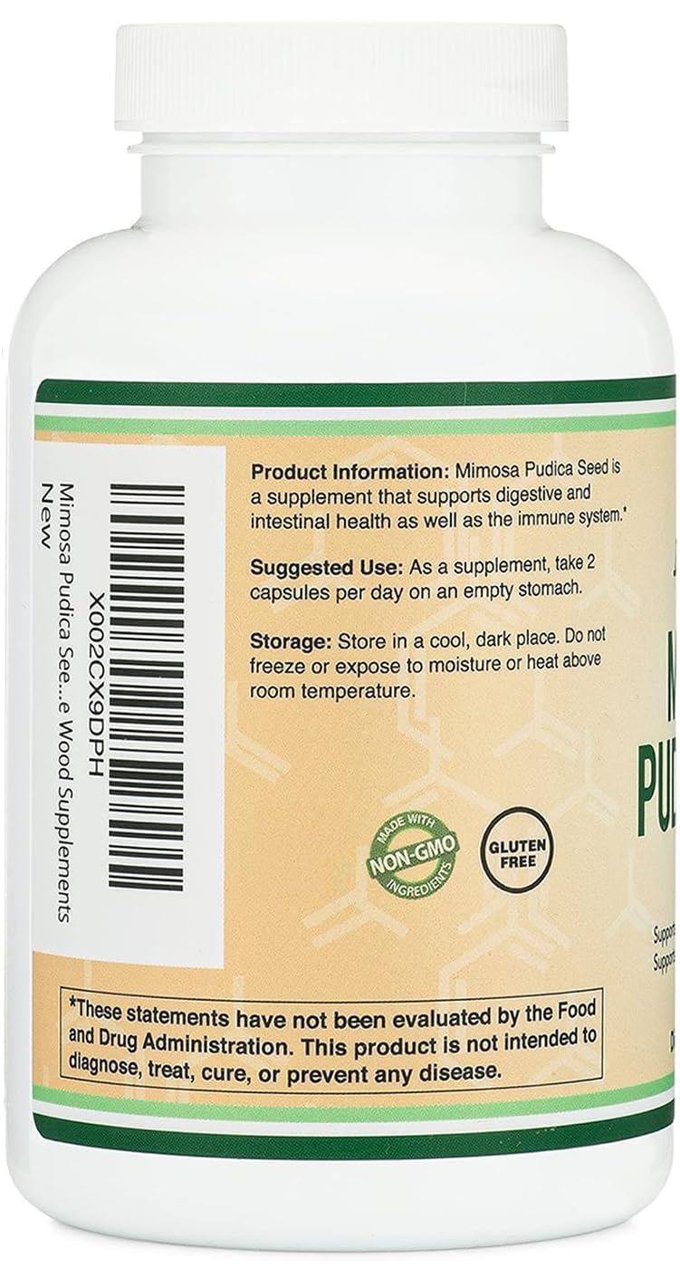 Mimosa Pudica Seed Capsules - 180 Count (1000mg) Digestive Support | Double Wood
