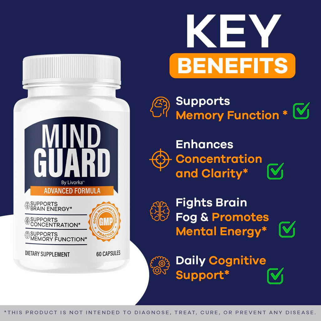 Mind Guard Brain Supplement - Advanced Memory & Focus Support | 60 Capsules