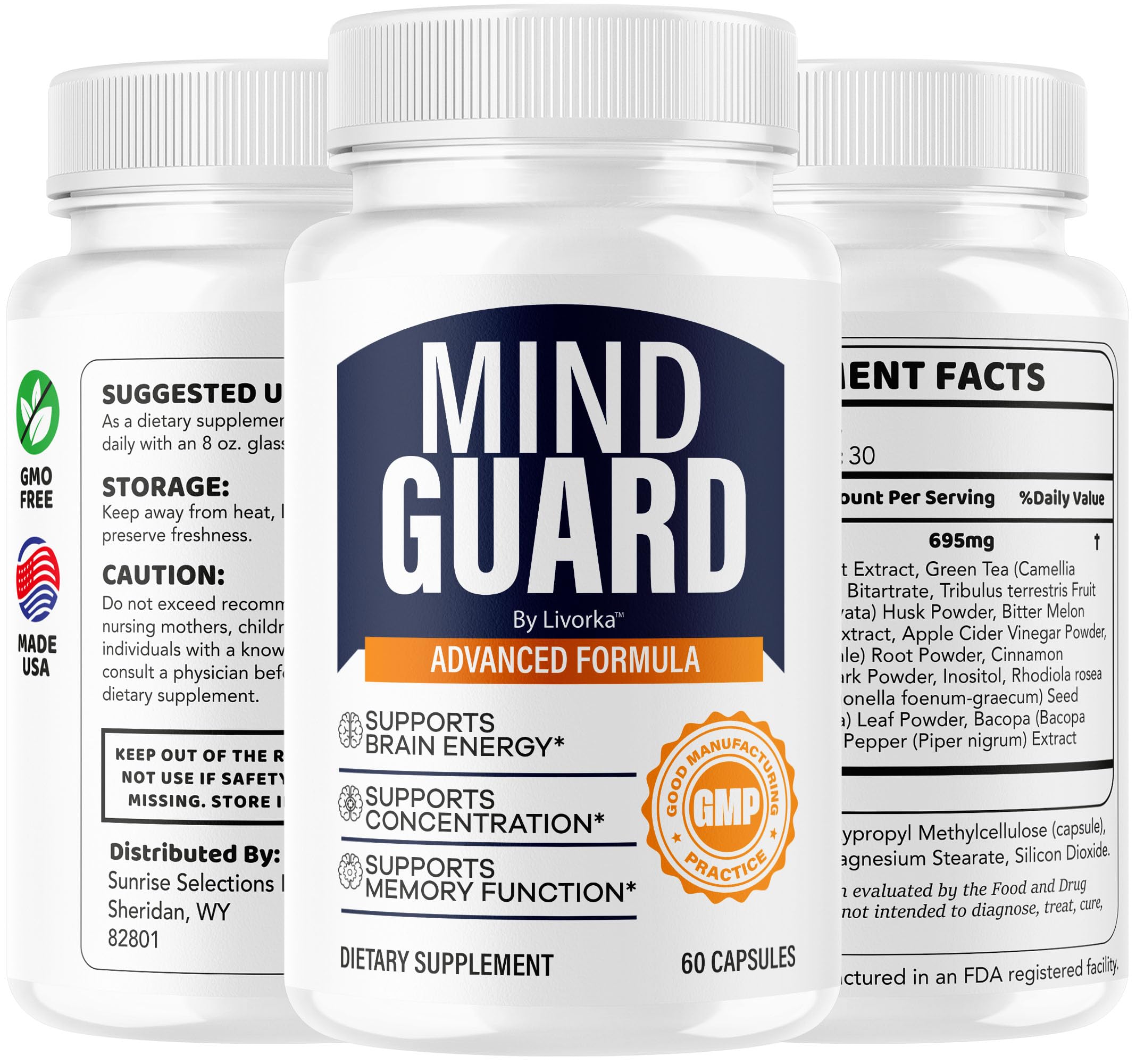 (2 Pack) Mind Guard Brain Supplement - Memory & Focus Support, 120 Capsules