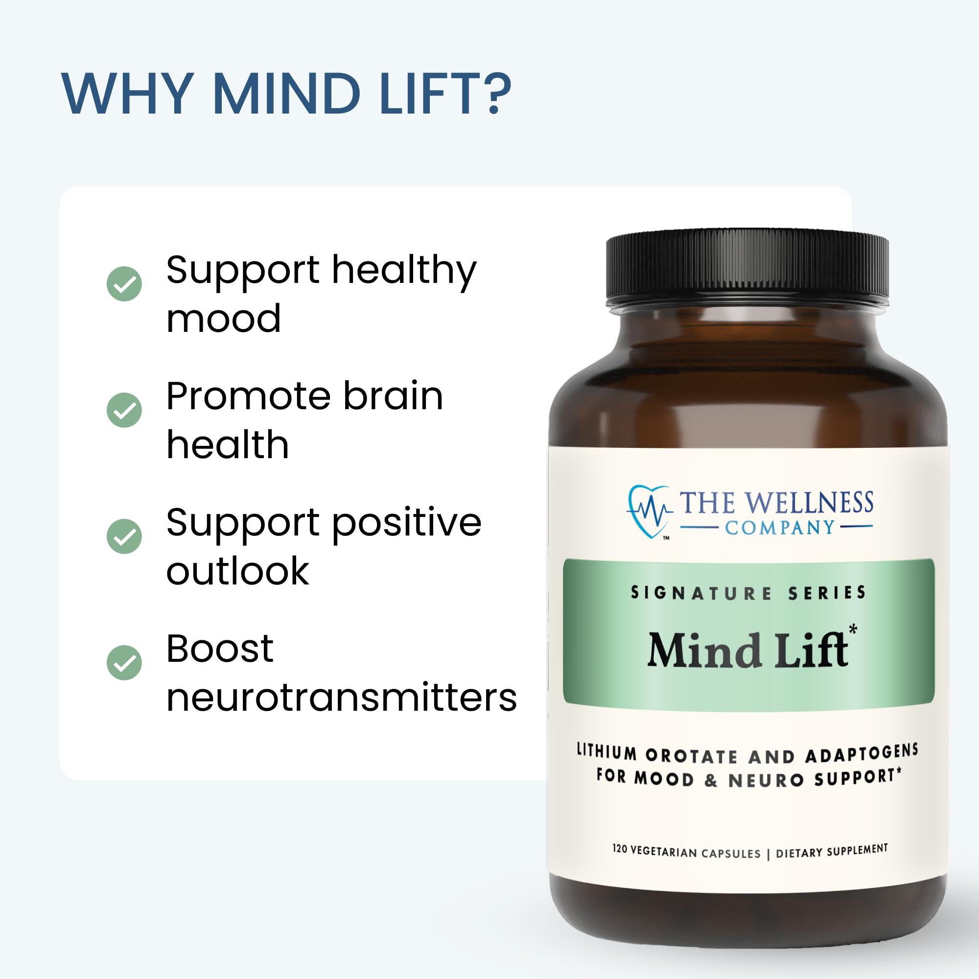 Mind Lift by The Wellness Company — Mood Support, Focus & Cognitive Health | 120 capsules