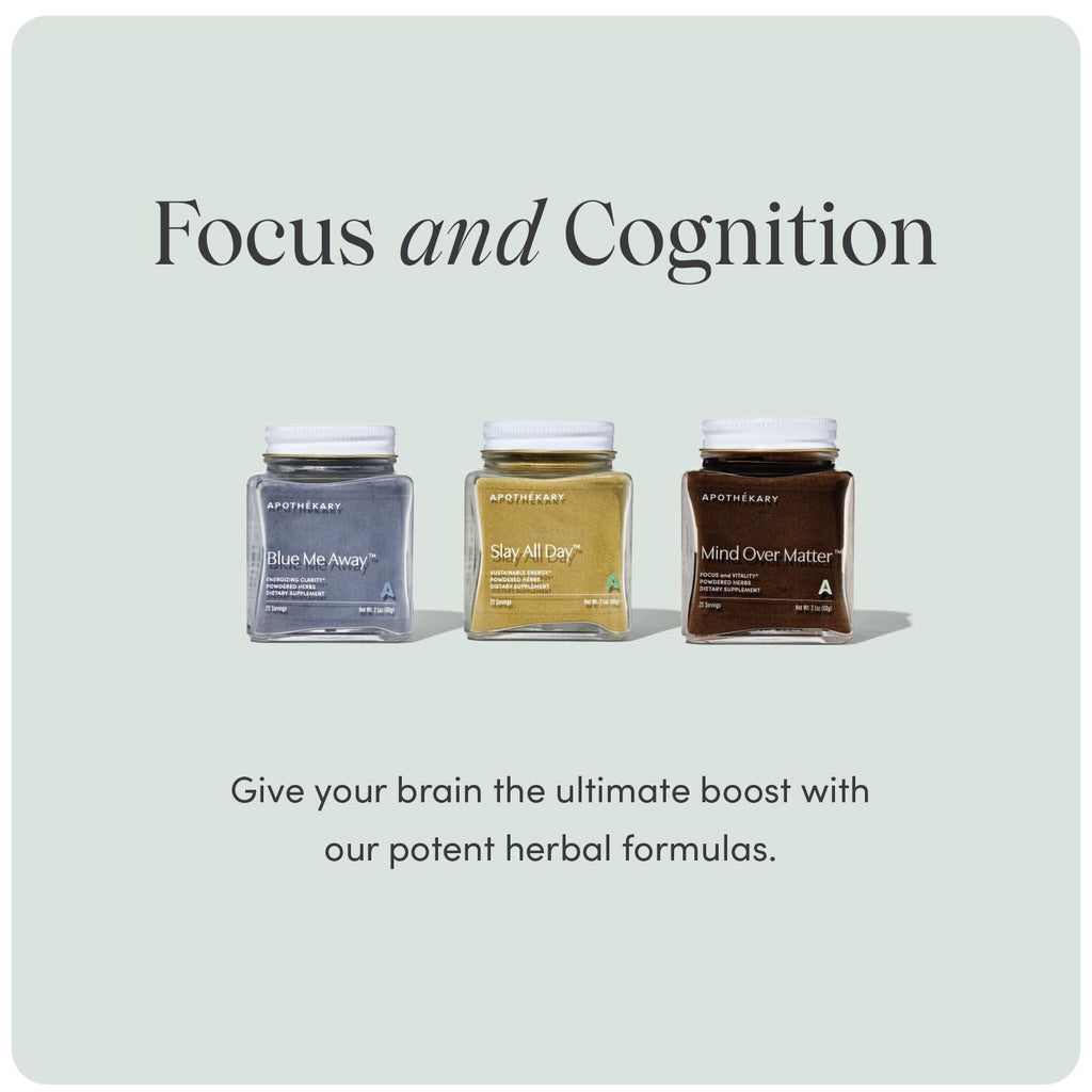 Apothékary Mind Over Matter: Cognitive Support Mushroom Powder – Memory & Focus, Caffeine-Free, Vegan
