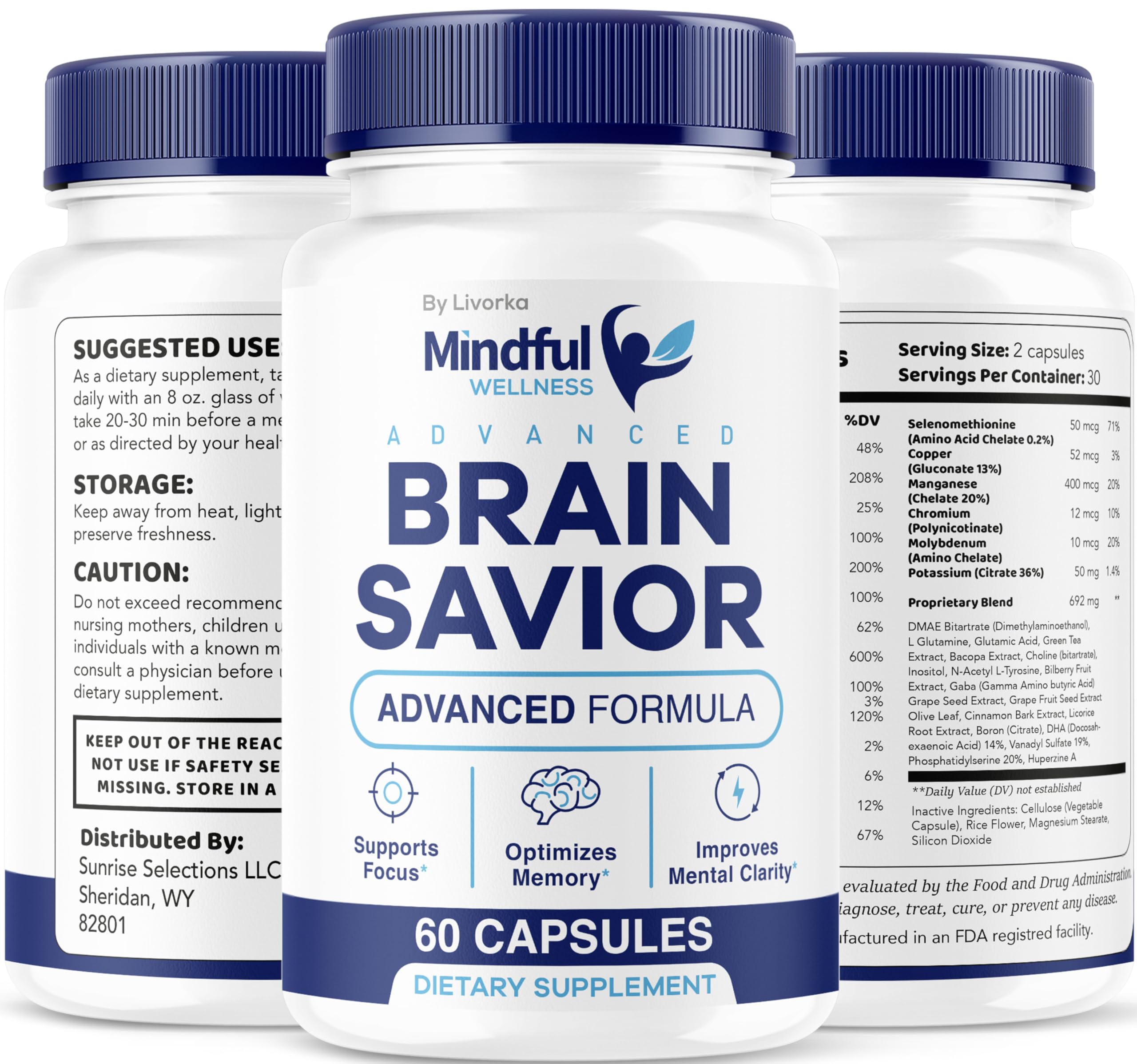 (2 Pack) Mindful Wellness Advanced Brain Savior Capsules | Official Mindful Wellness Supplement