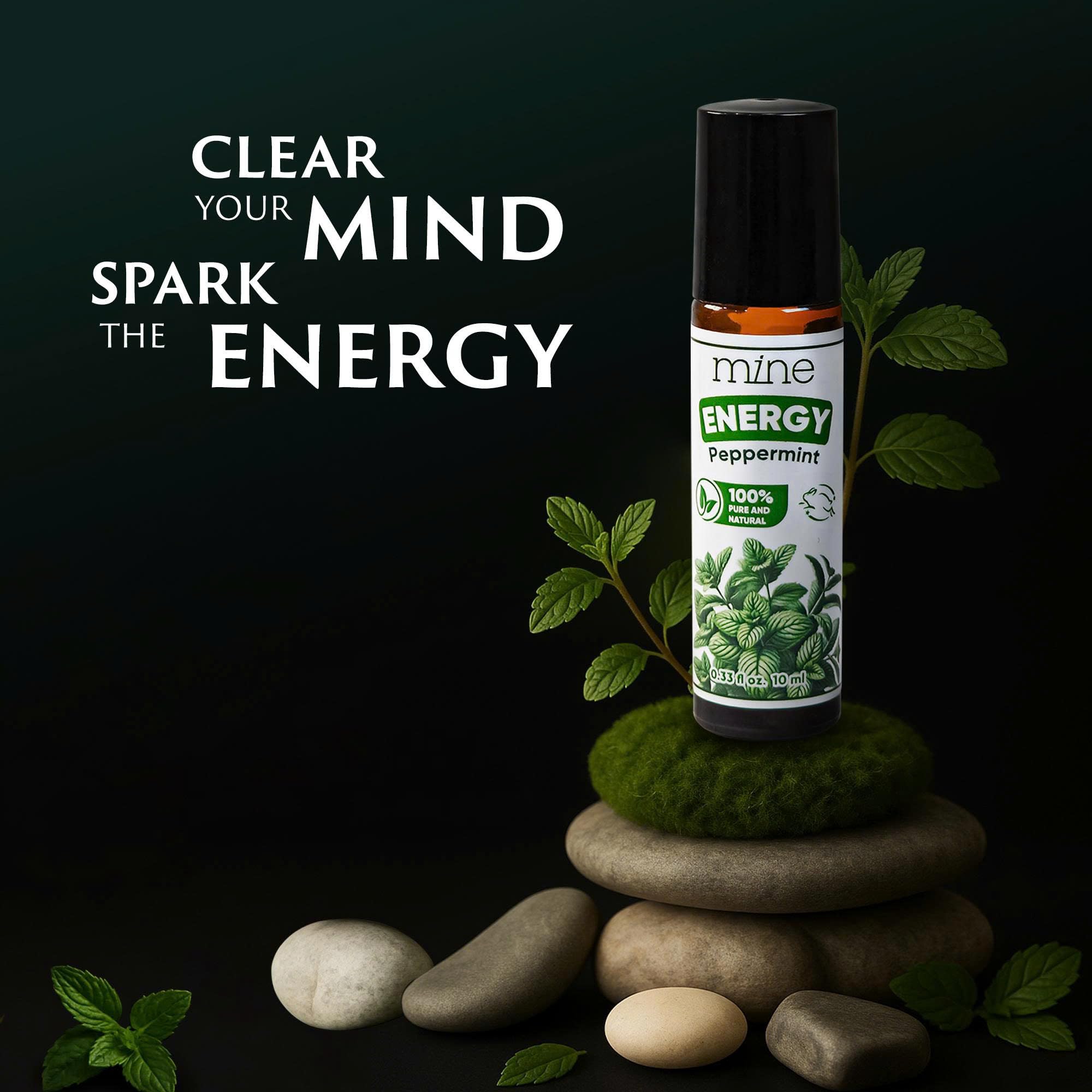 Mine Peppermint Essential Oil - Peppermint Oil Roll On, Pregnancy Nausea Relief & Morning Sickness Relief for Pregnant Women - Pregnancy Must Haves
