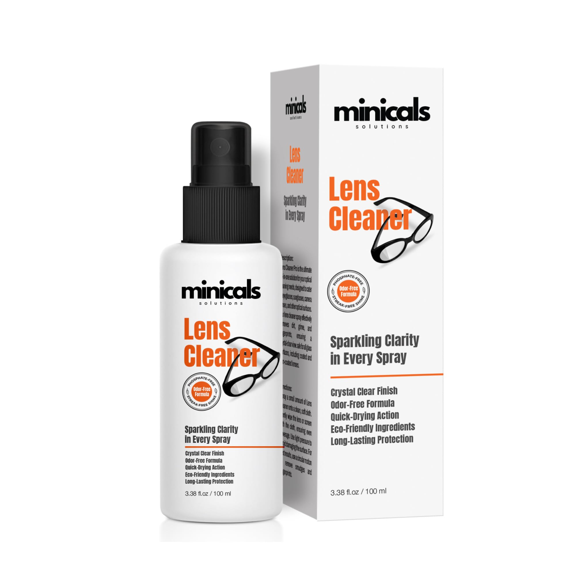 MINICALS Eyeglass Cleaner Spray with Microfiber Cloth | Compact Lens Cleaner Kit
