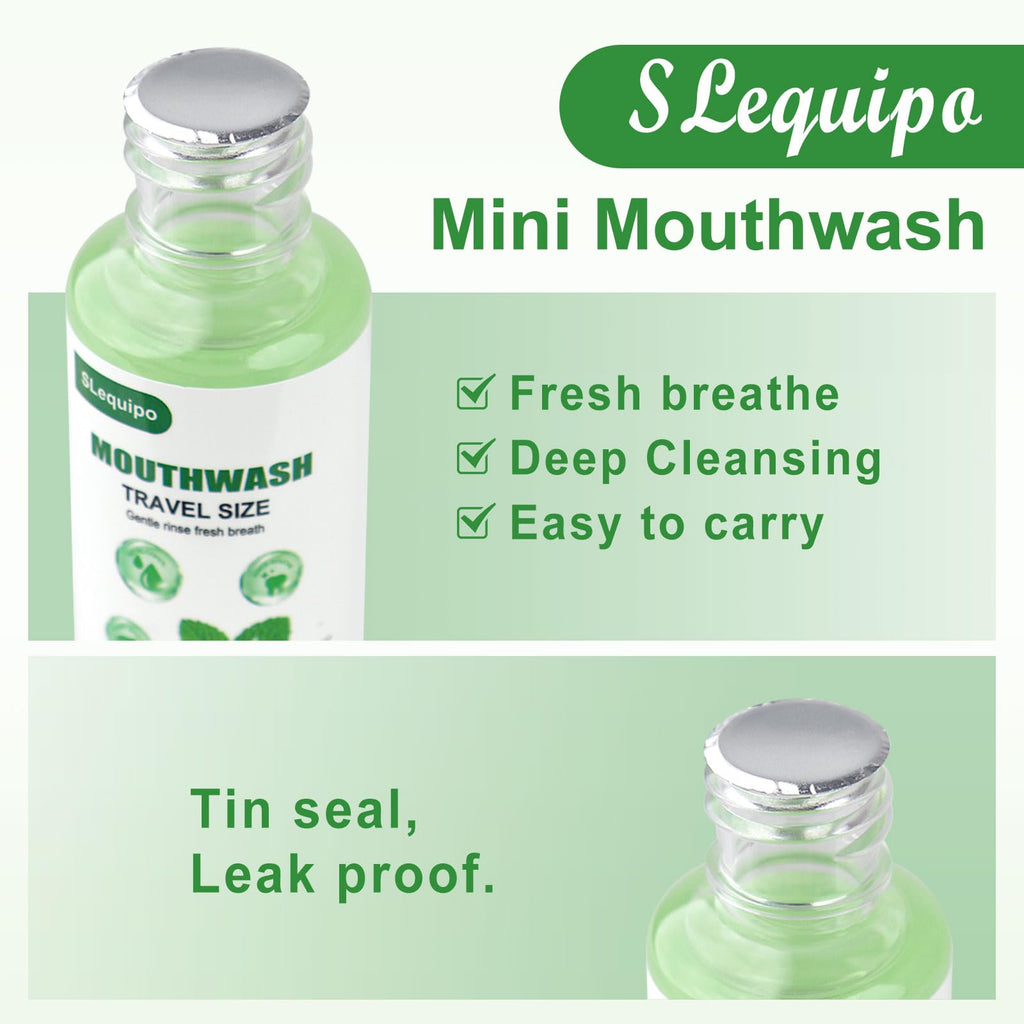 Travel Size Mouthwash Bulk – Mint 35ml/1.2fl oz, 10 Pack for Travel Toiletry Kits