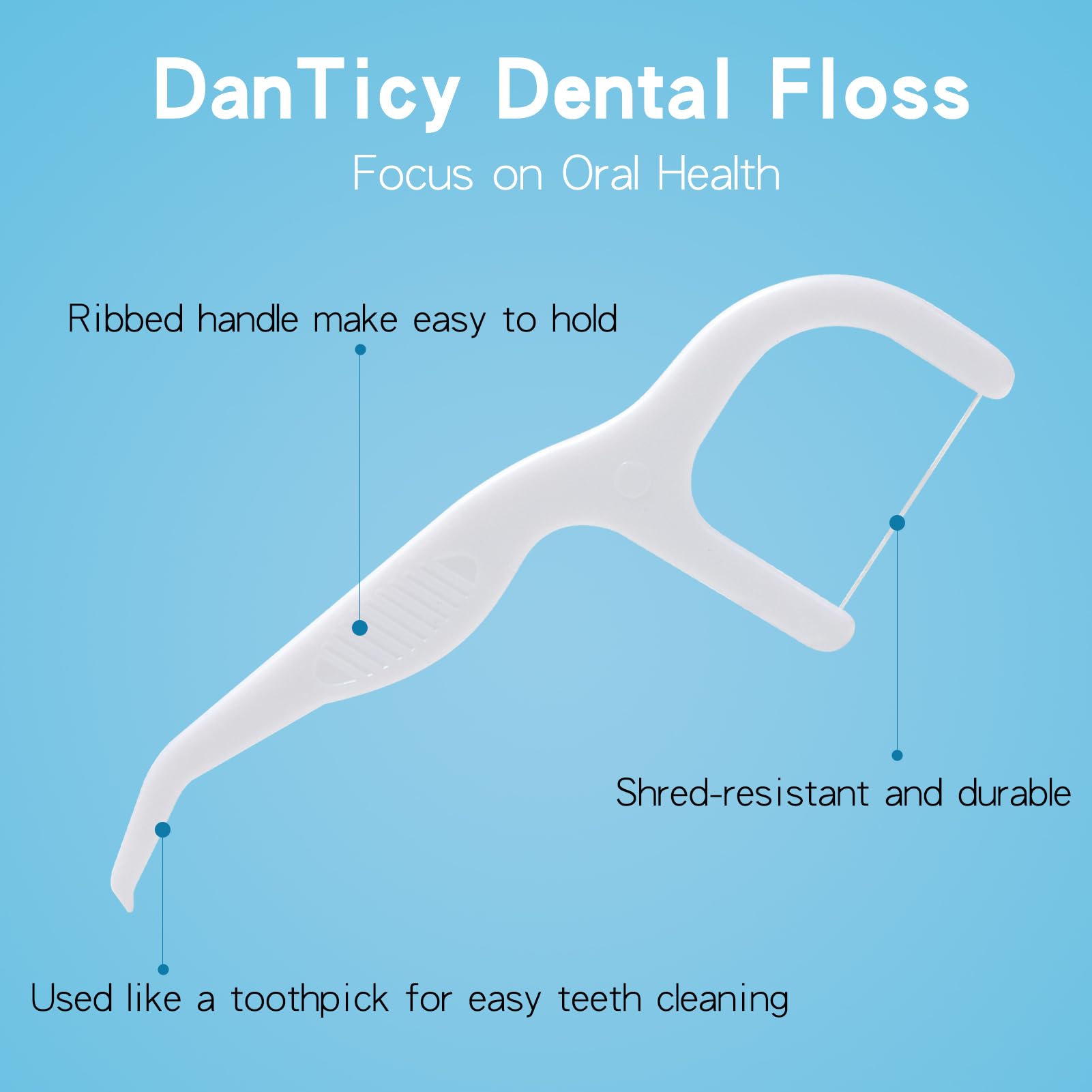 Dental Floss Picks Extra Strong – Professional Clean Flosser for Braces, Mint, 50 Count