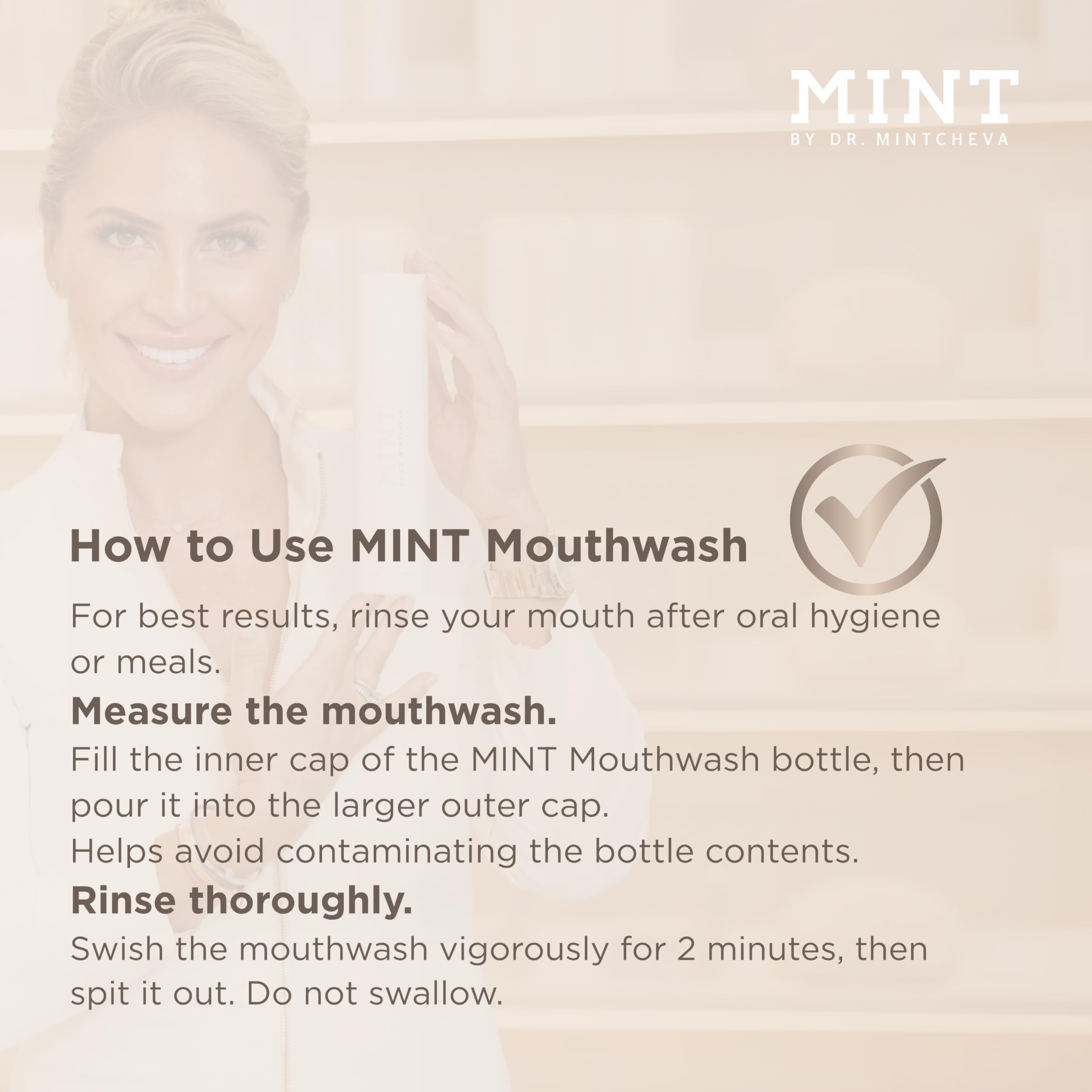 Mint Hollywood Smile Mouthwash Refill – 2-Phase Whitening, 0.1% Hydrogen Peroxide, Alcohol-Free, Vegan – 6.76 fl oz