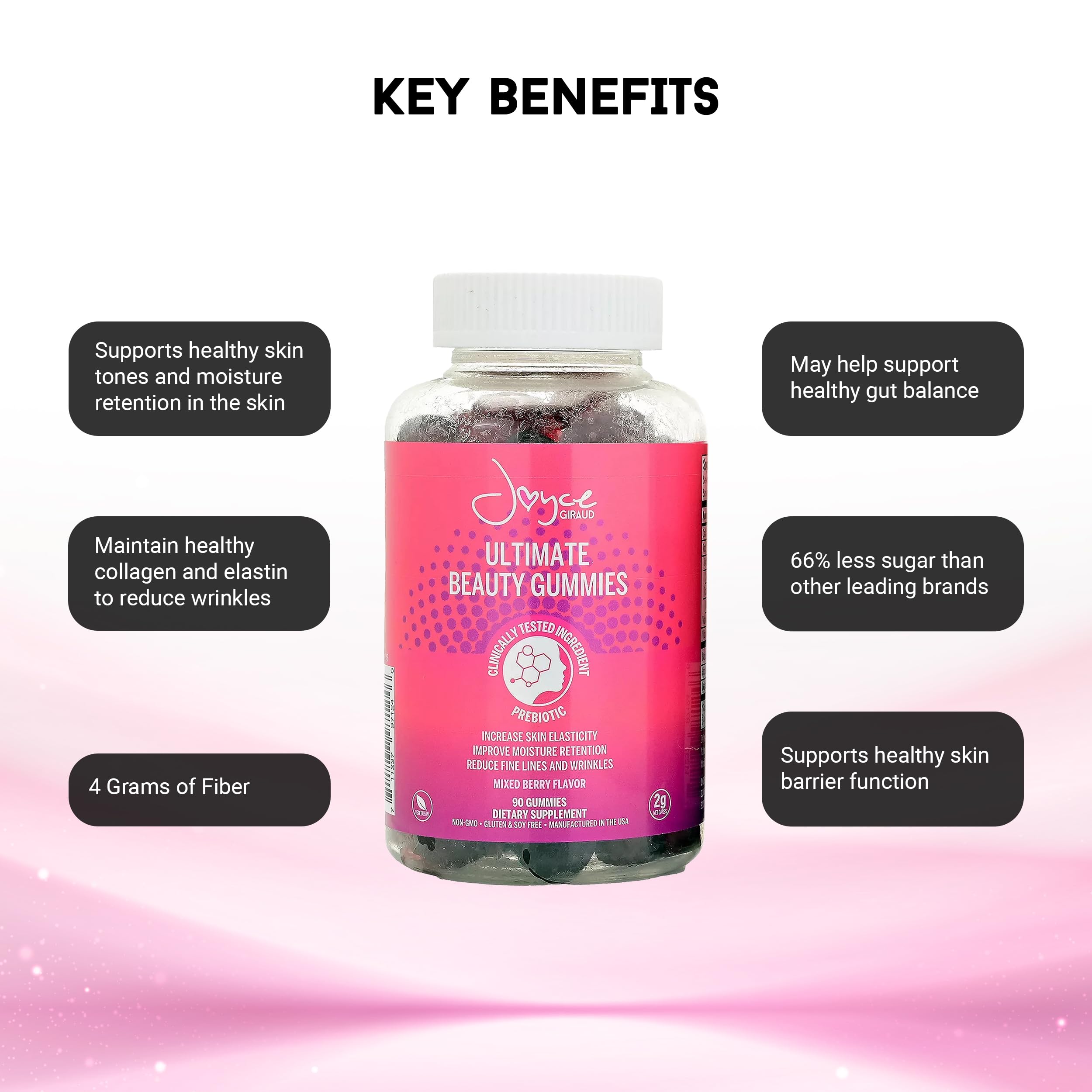 Miracle Elixir Collection: Joyce Giraud Ultimate Beauty Gummies, 270 Gummies (90-Day Supply)