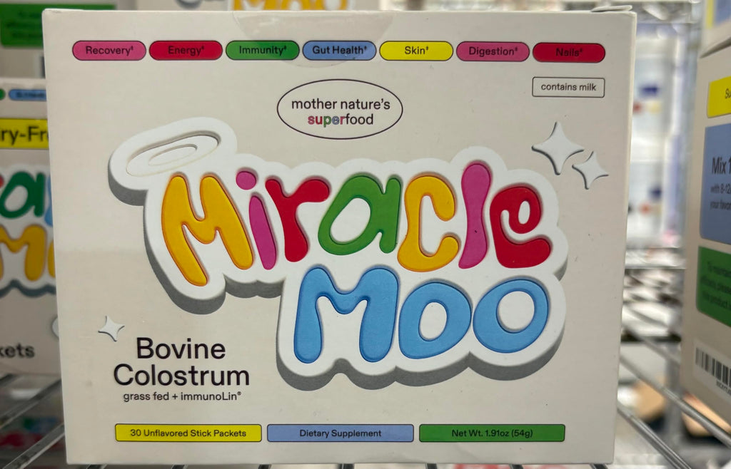 Miracle Moo Bovine Colostrum Supplement - 30 Unflavored Packets, 1500mg, Non-GMO, Gluten Free