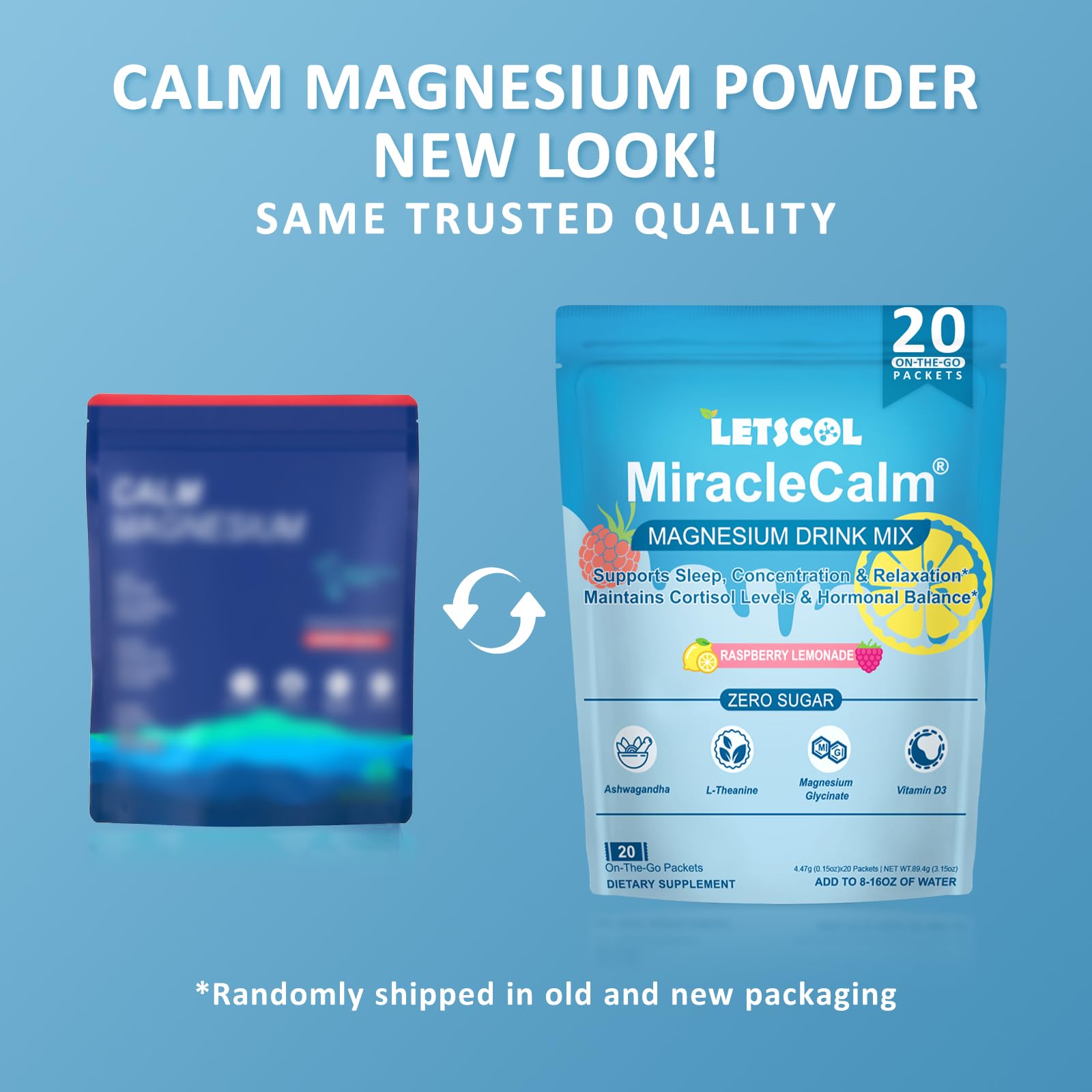 MiracleCalm Drink Mix Powder – Calm Magnesium + Calcium for Sleep, Stress Relief & Focus (Sugar Free)