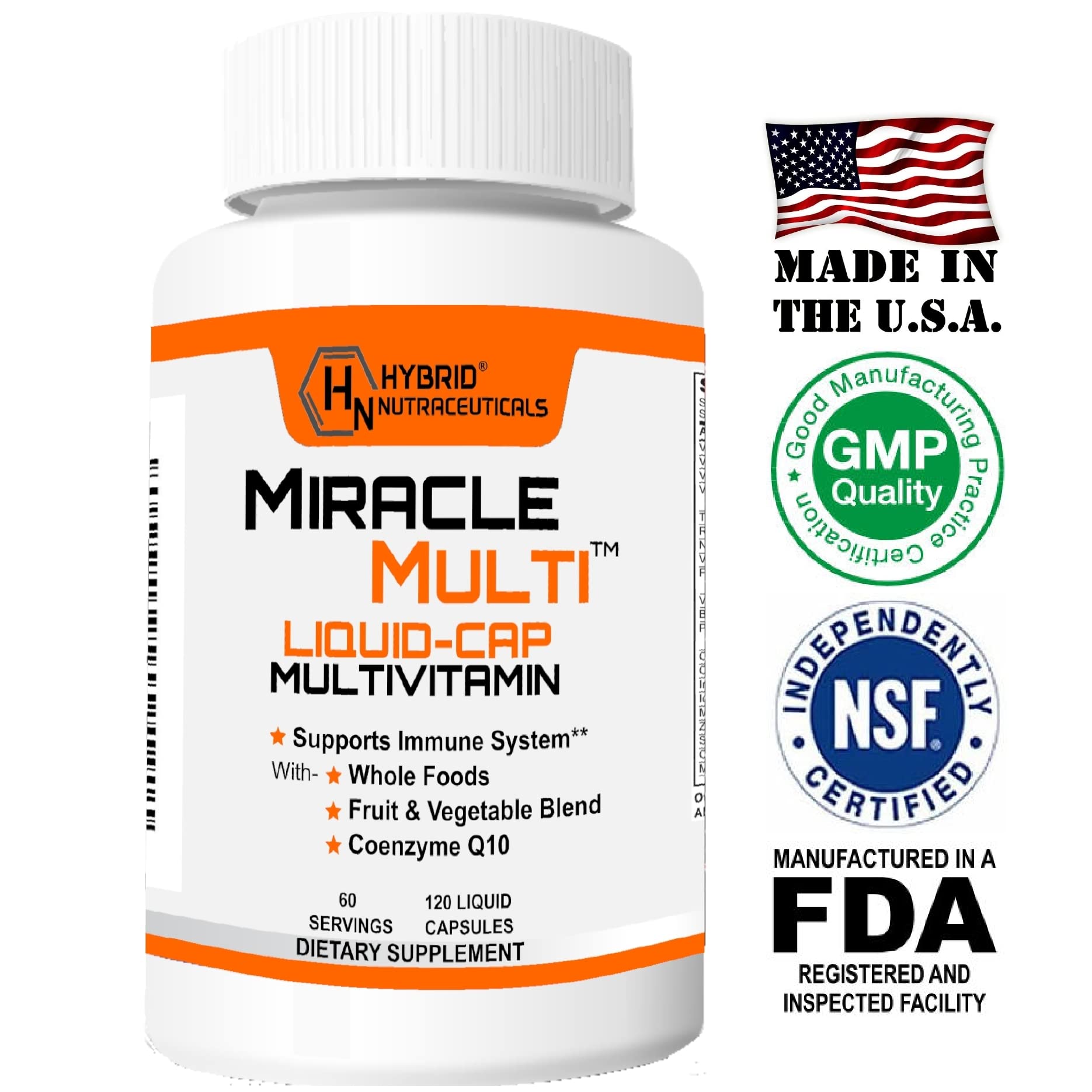 MiracleMulti Liquid Multivitamin – 120 Softgels for Men & Women, Whole Food Vitamin & Mineral