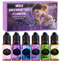 MISIJI Floral Essential Oils for Diffuser – 6x10mL (Cherry Blossom, Mystery Rose, Rosemary, Vanilla, Lavender, Luxury Violet)