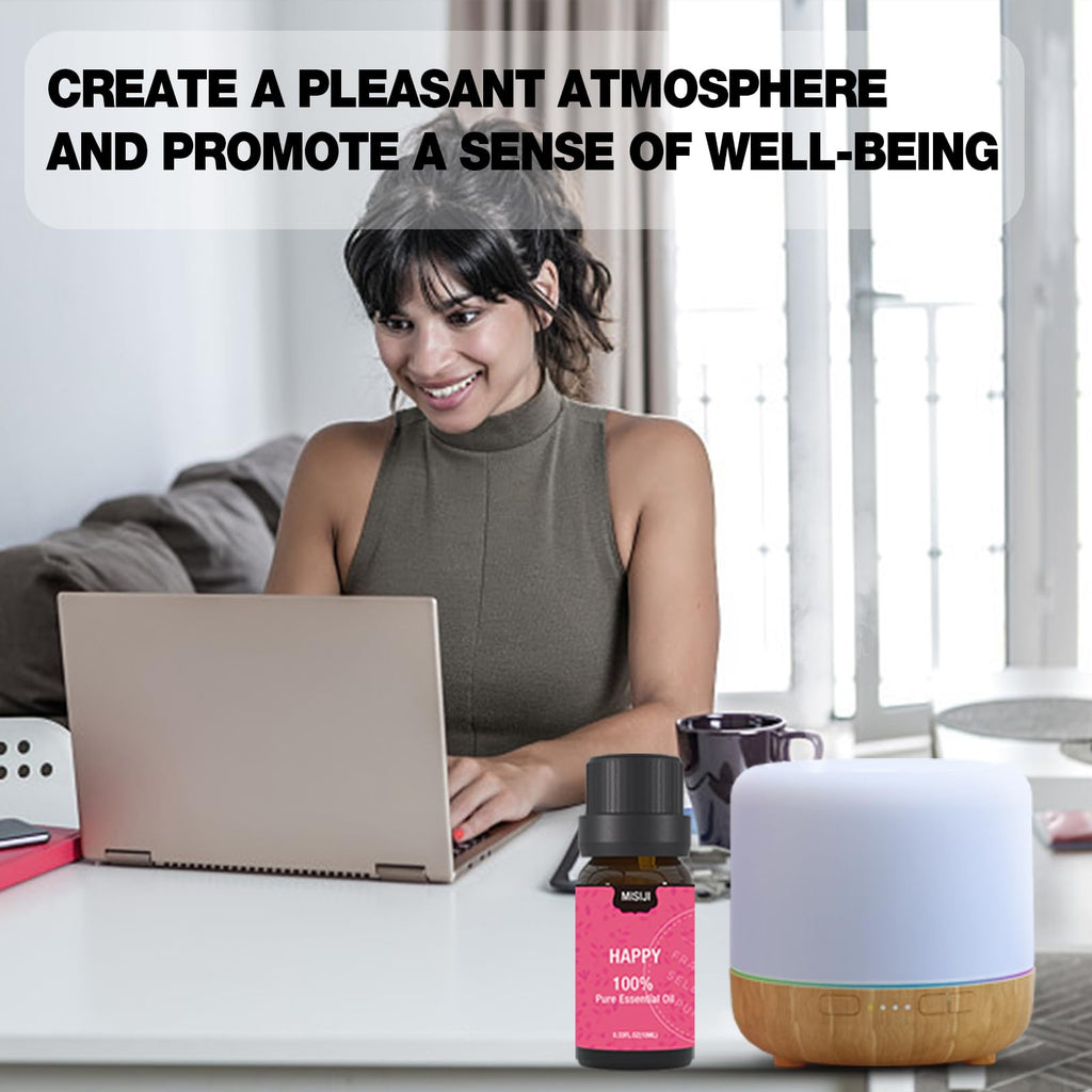 MISIJI Well-Being Essential Oils Set – 6 x 10ml for Diffuser, Aromatherapy, Skin, Laundry, Candle & Soap Making