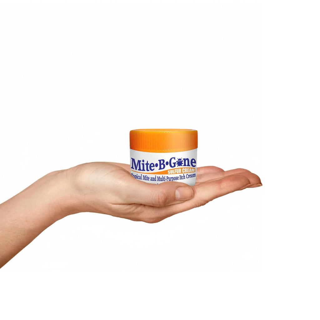 Mite-B-Gone Mite Cream & Bite Relief | Natural Sulfur for Itch & Irritation | Safe for Kids & Adults | 2oz