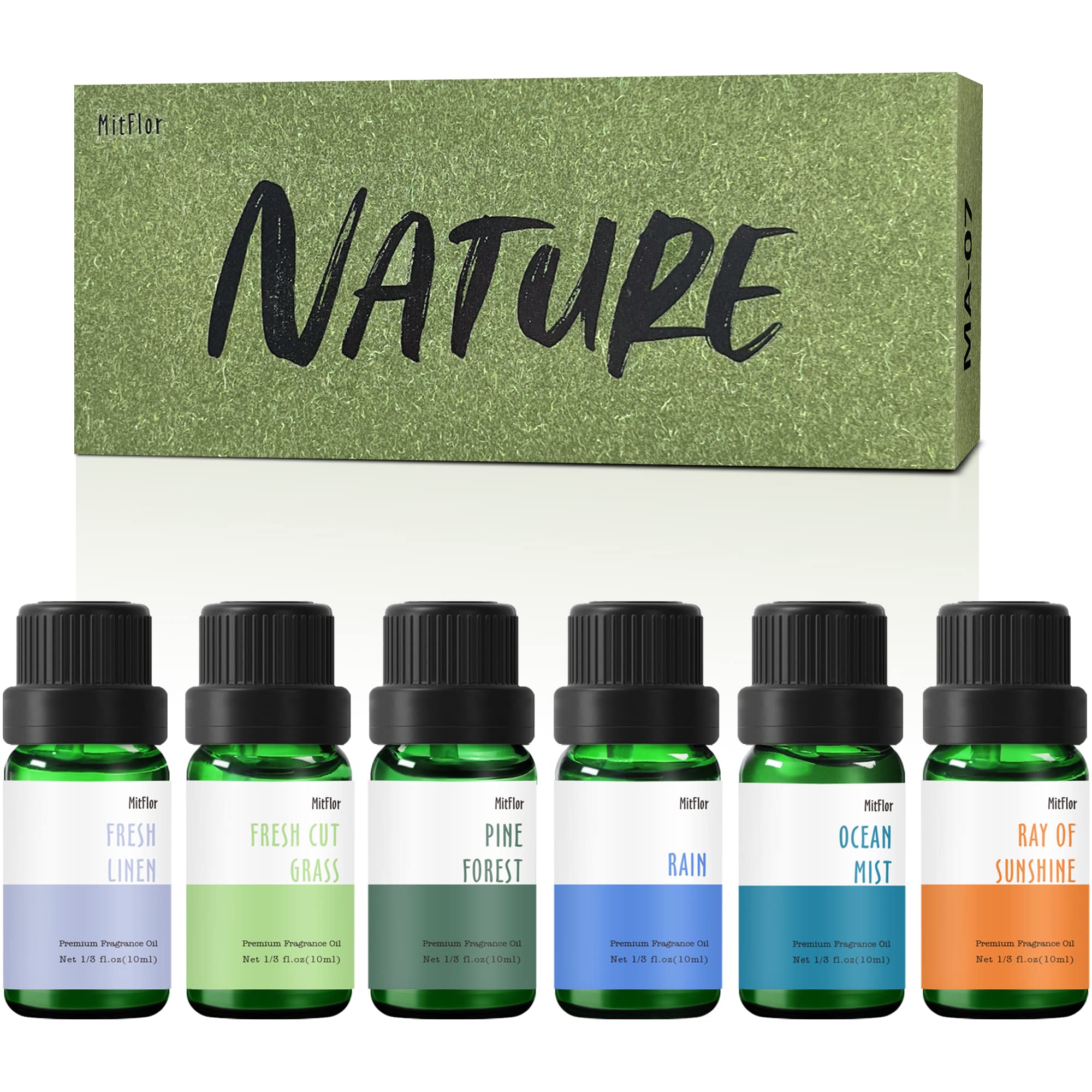 MitFlor Nature Set – 6x10ml Fragrance Oils for Diffusers, Soap & Candle Making