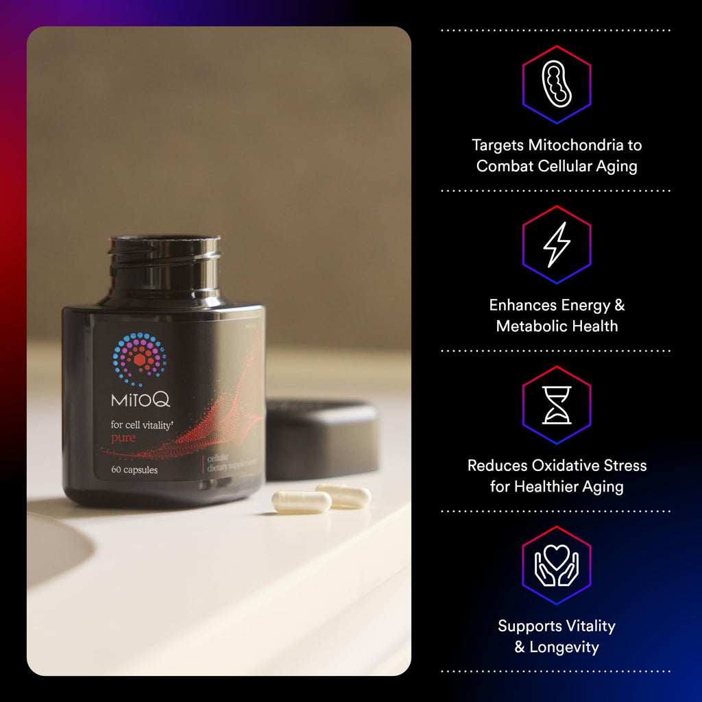 MitoQ Pure Advanced Mitochondria Supplement | Superior Bioavailability for Energy, Aging & Vitality