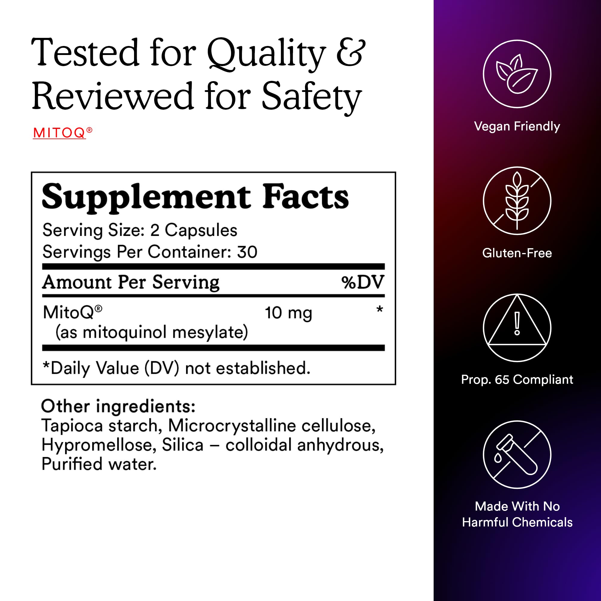 MitoQ Pure: Advanced Mitochondria Supplement for Energy, Vitality & Healthy Aging