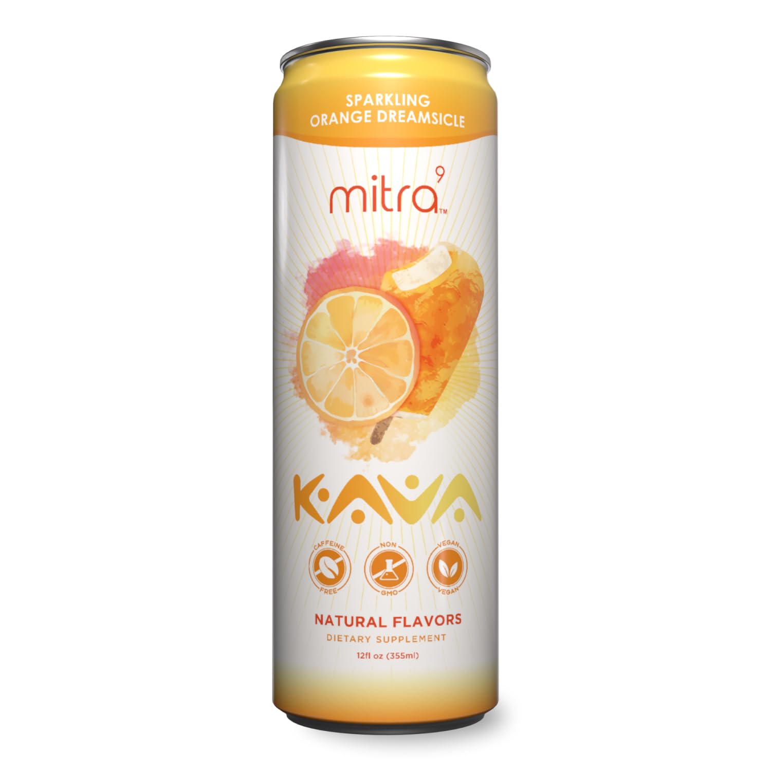 MITRA9 Botanical Beverages | Orange Dreamsicle Sparkling Kava Drink - Mood Enhancer