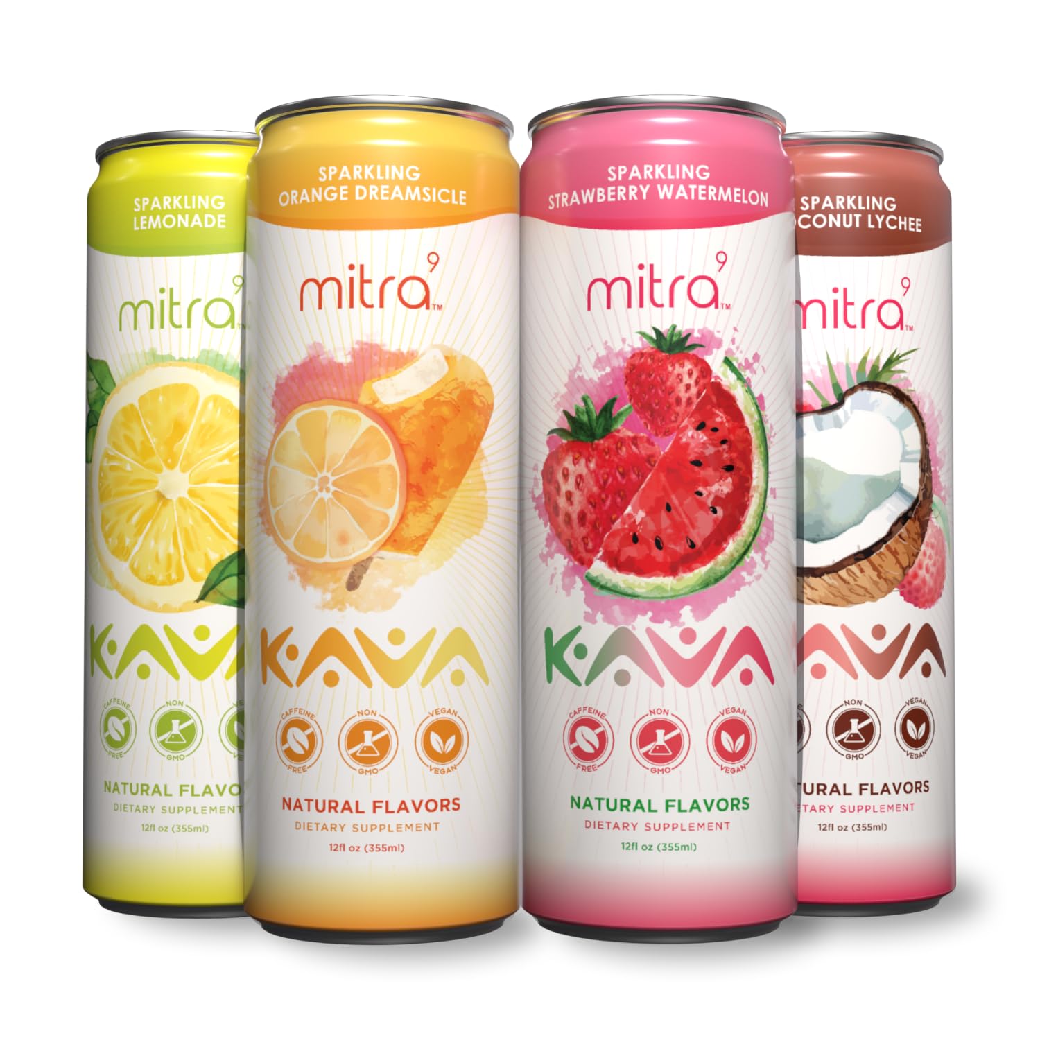 MITRA9 Kava Drink Variety Pack – Plant-Based Mood & Clarity (12 fl oz, 4-pack)
