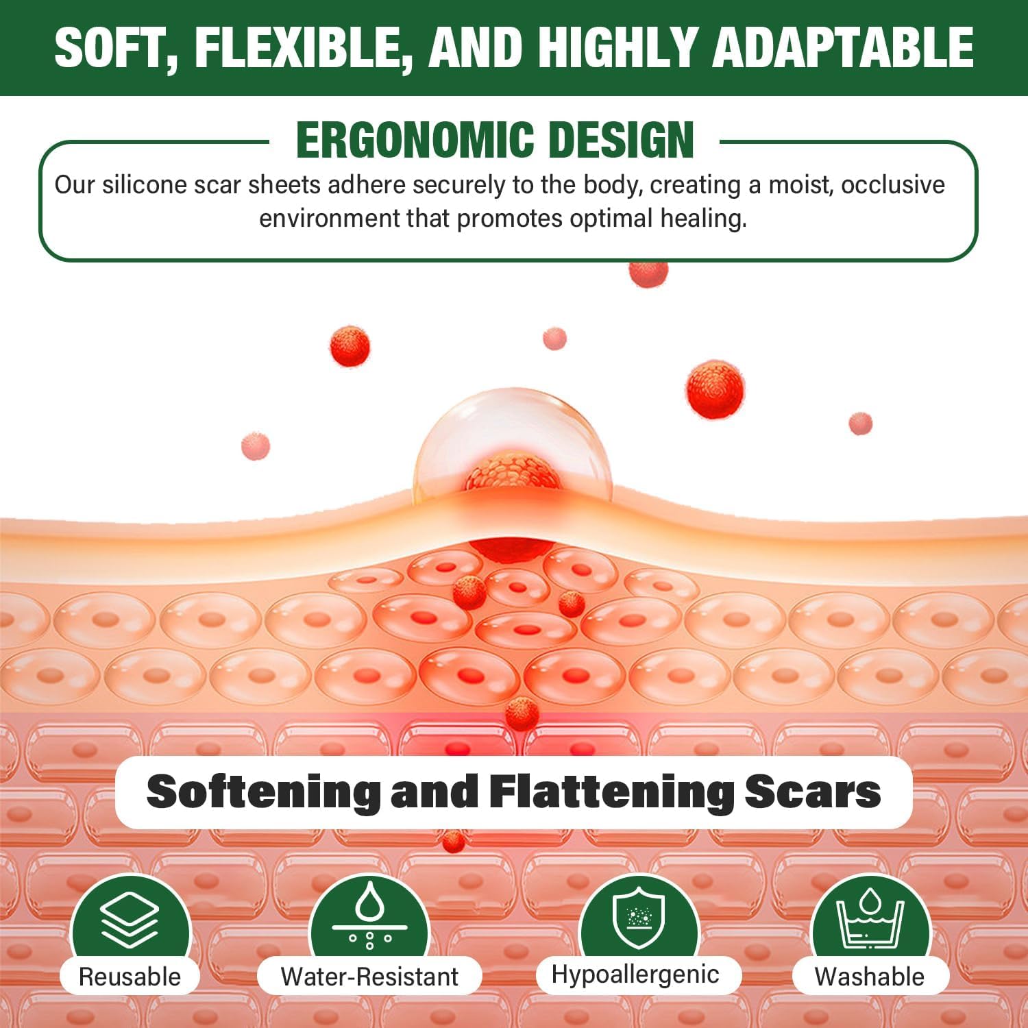 Mitreal Silicone Scar Sheets – 1.6x60 in Roll for Surgical Scars & Keloids