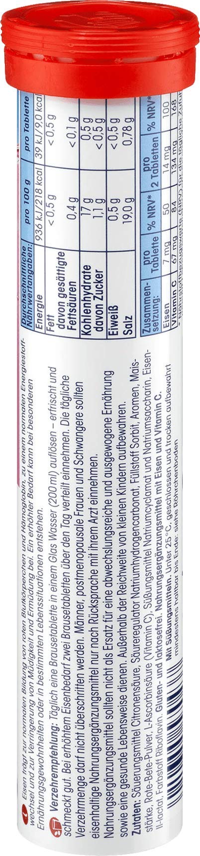 Mivolis Iron + Vitamin C Effervescent Tablets - 4 Packs x 20 Tablets | Germany