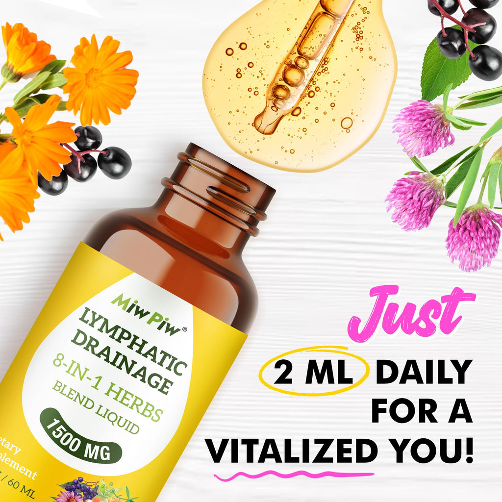 Miw Piw Lymphatic Drainage Drops Pack 1 – Lymph Detox, Circulation & Immune Support