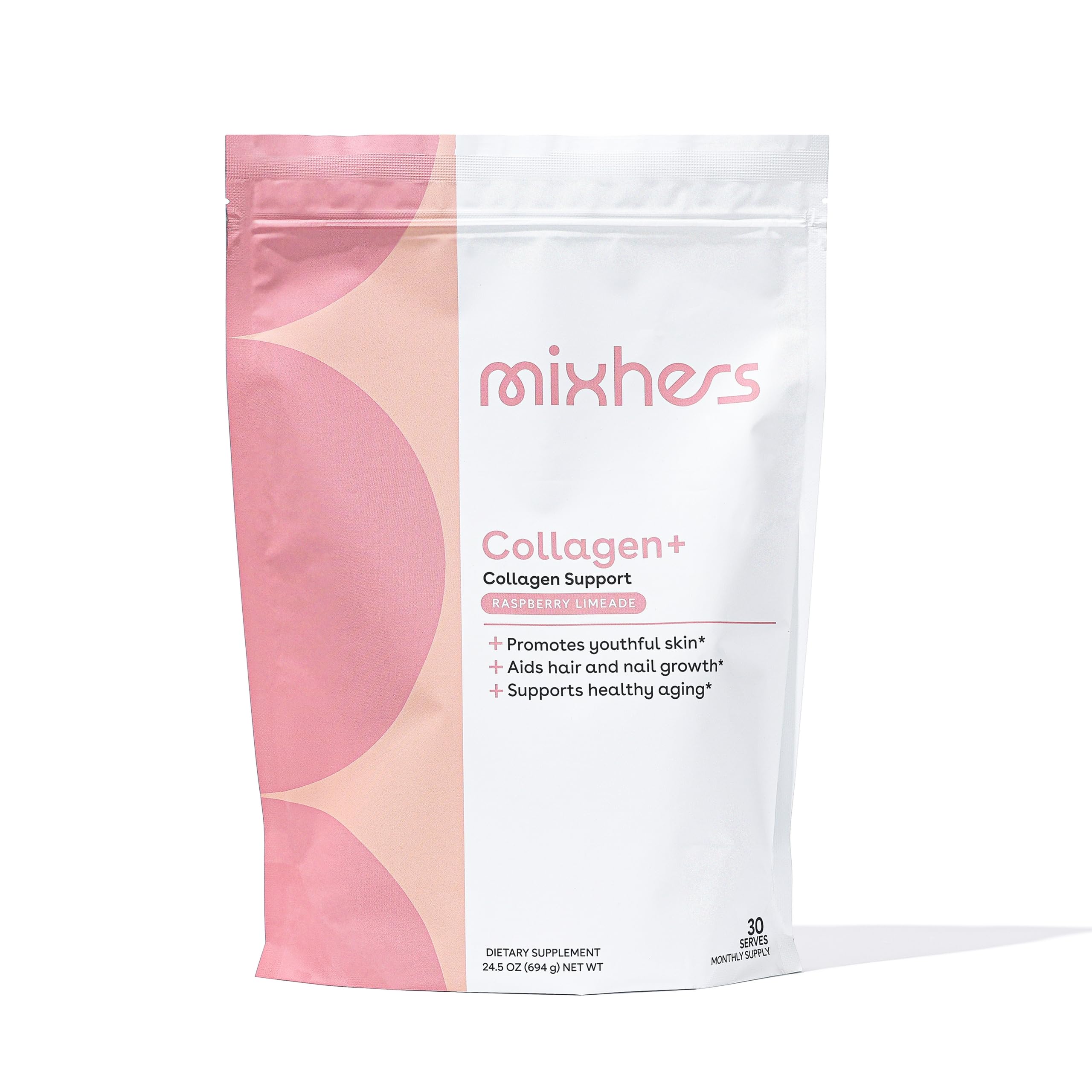 MIXHERS Collagen Powder – 30-Day Raspberry Limeade (18g Protein)