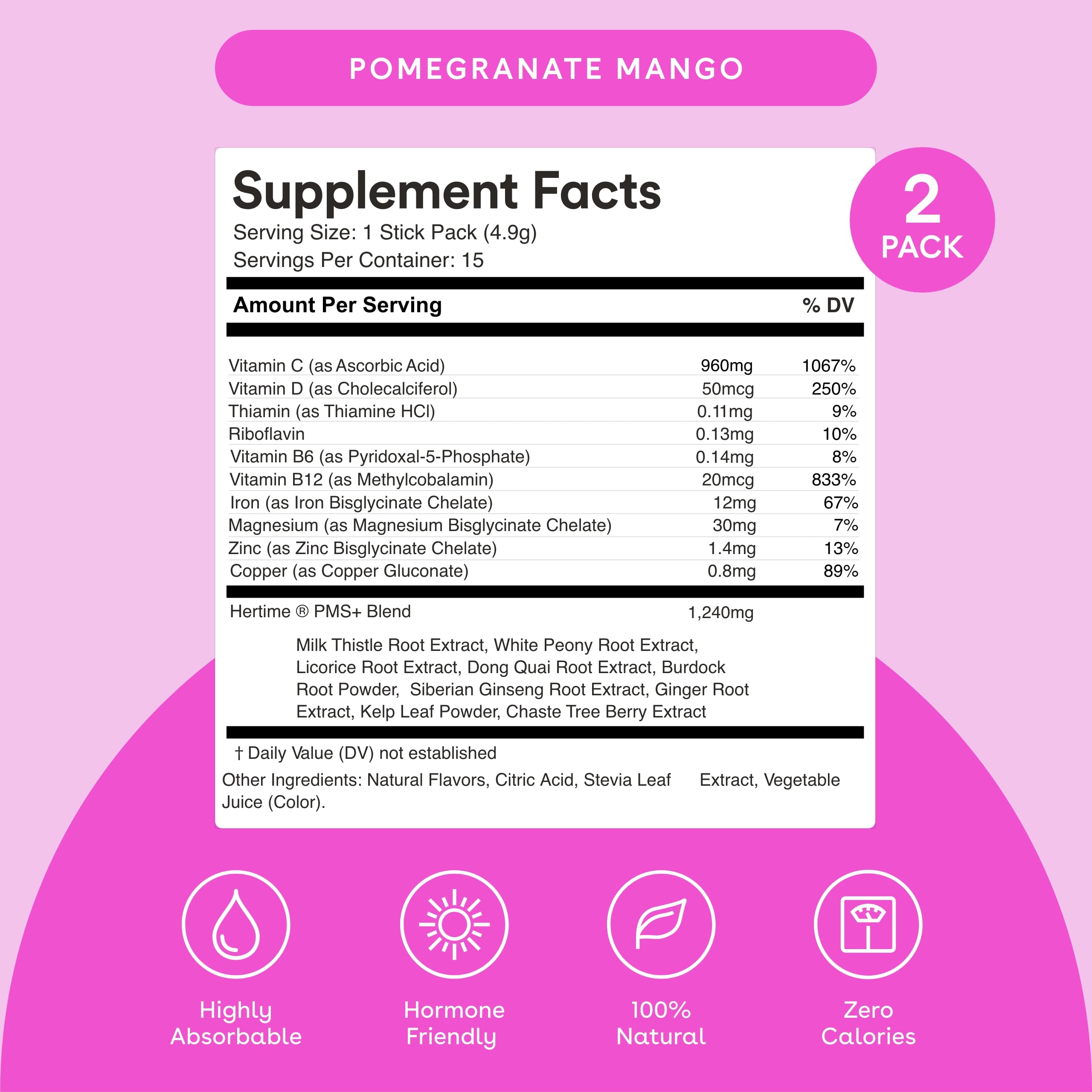 MIXHERS Hertime PMS – Hormonal Health & Menstrual Support (Sugar-Free)
