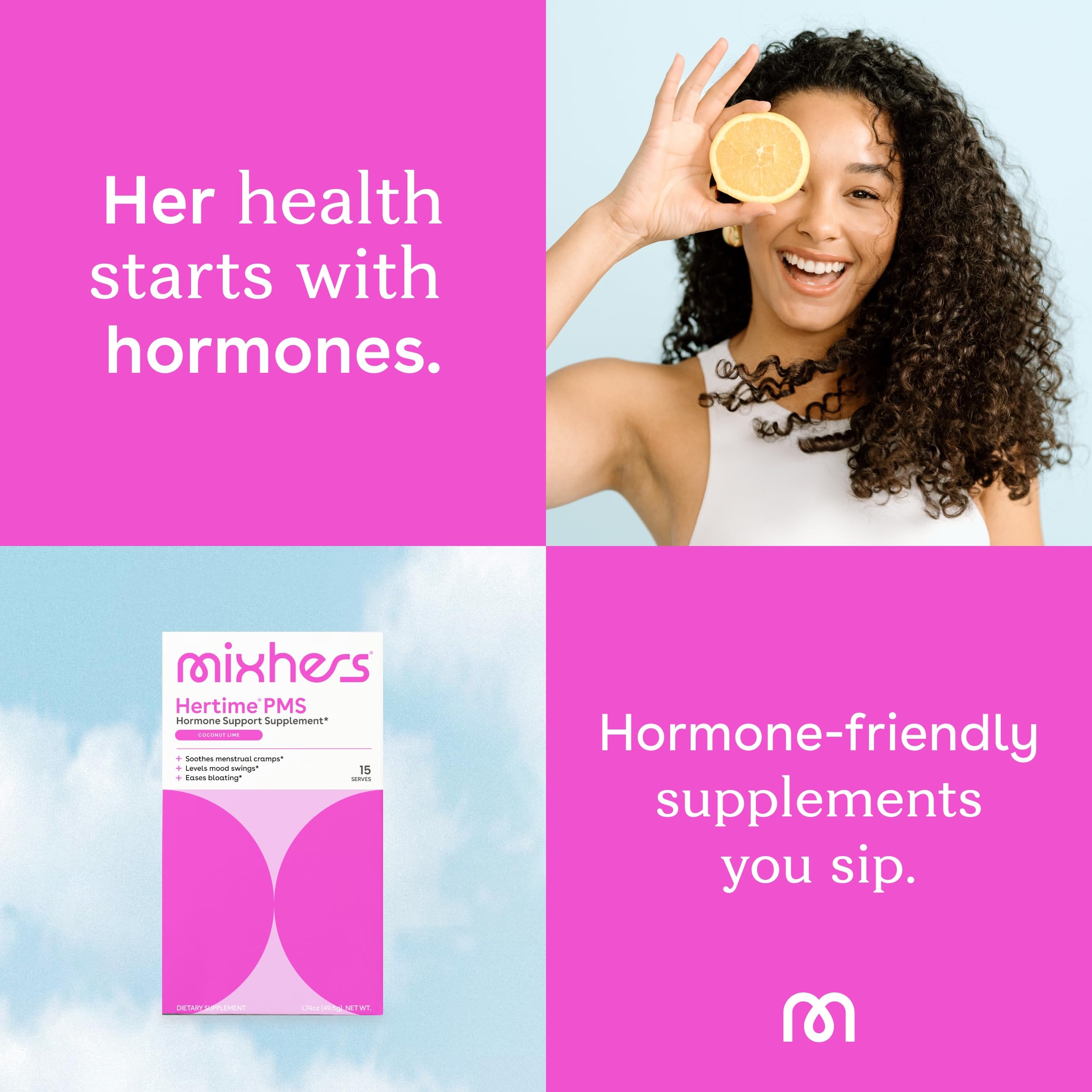 MIXHERS Hertime PMS - Hormonal Health & Menstrual Wellness (Sugar-Free, 15 Packets)