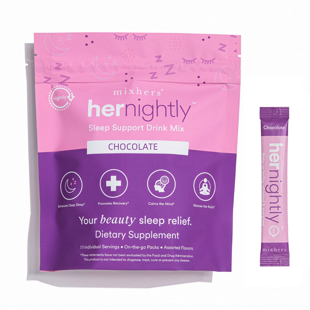 MIXHERS Sleep Support Supplement | Chocolate Drink Mix – 15 Sticks