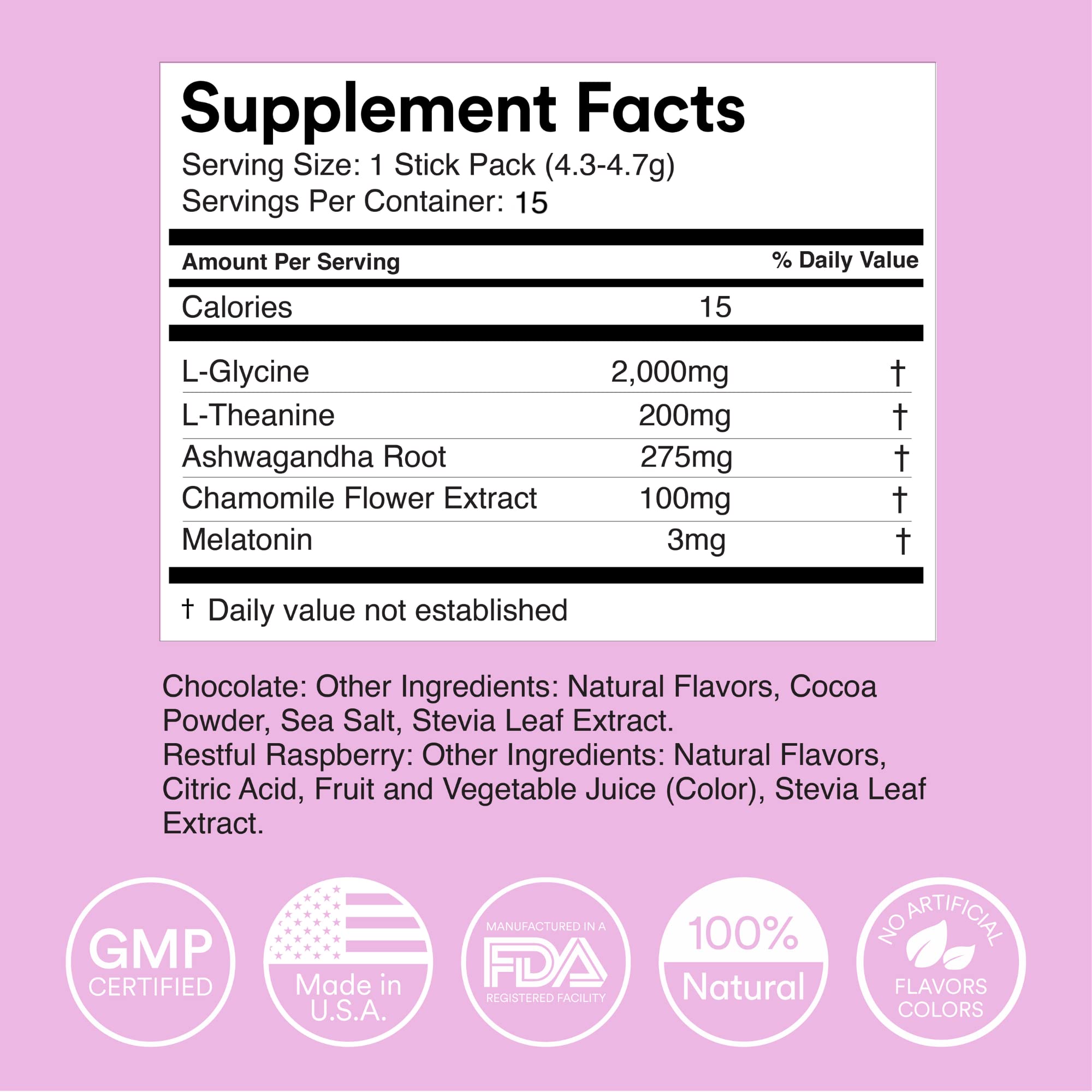 MIXHERS Sleep Support Supplement | Chocolate Drink Mix – 15 Sticks
