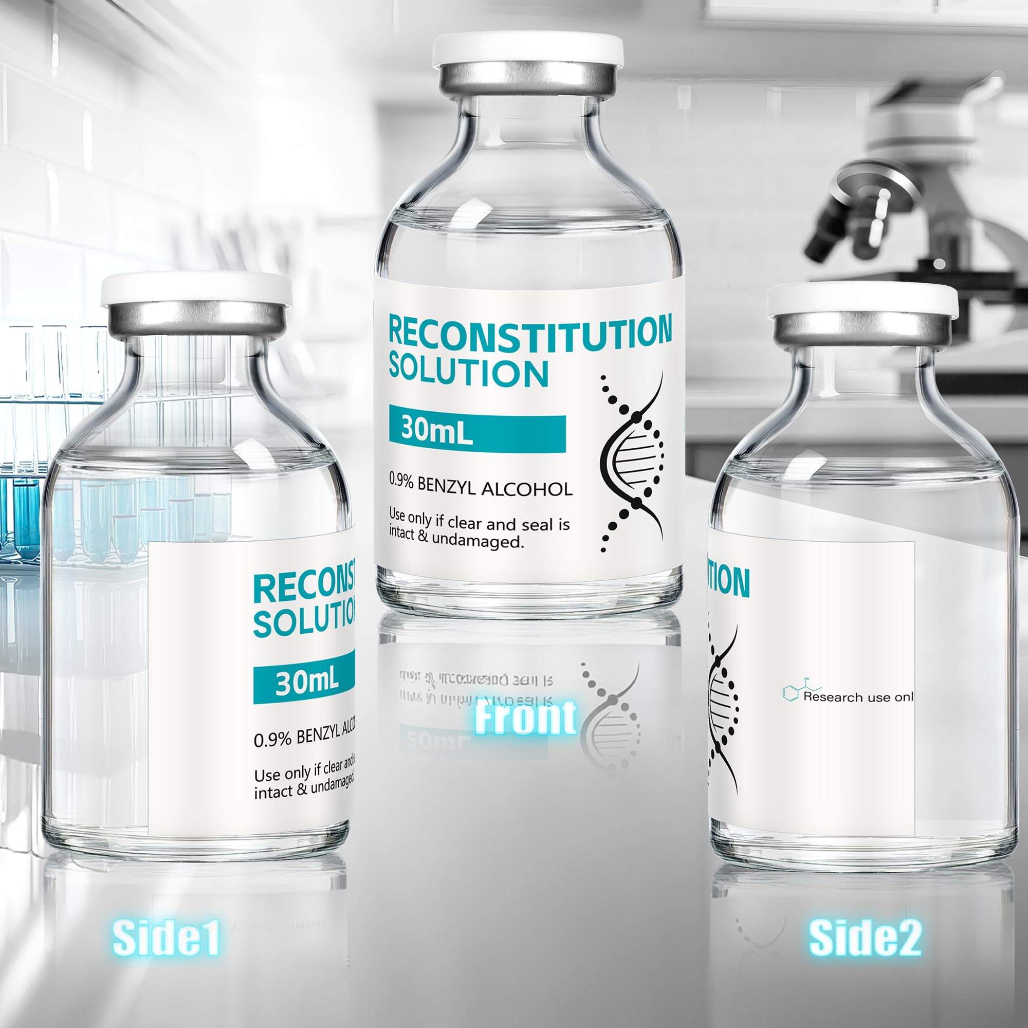 Mixrug Reconstitution Solution in Premium Glass Vials with Rubber Stoppers (1 Pack, 30 mL)