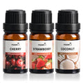MIZZEO Fruity Essential Oil Set – Cherry, Strawberry & Coconut | Natural 3x10ml Diffuser Oils Gift Set