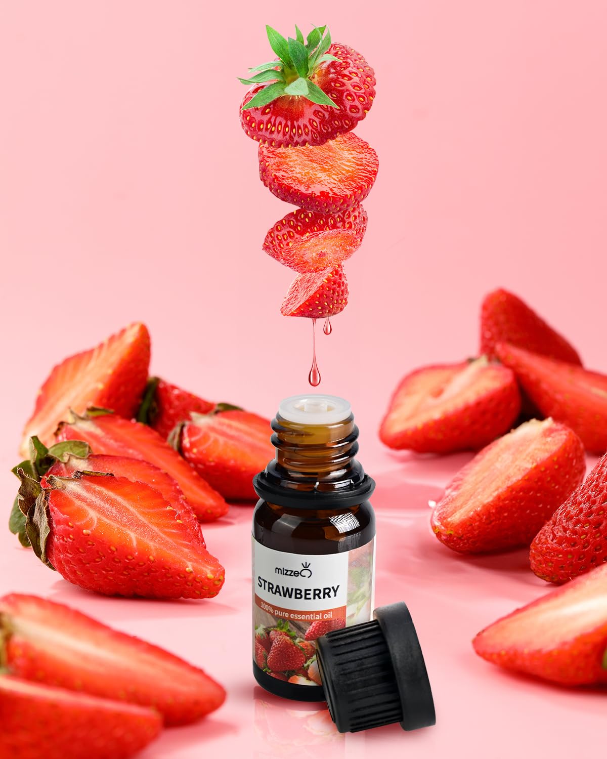 MIZZEO Fruity Essential Oil Set – Cherry, Strawberry & Coconut | Natural 3x10ml Diffuser Oils Gift Set