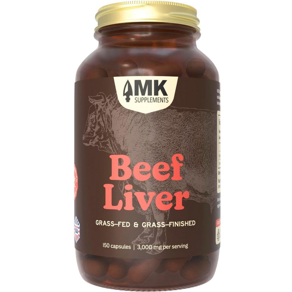 MK Supplements Grass Fed Beef Liver Supplement – Energy, Digestion & Immunity – Non-GMO, Freeze-Dried, 30 Servings